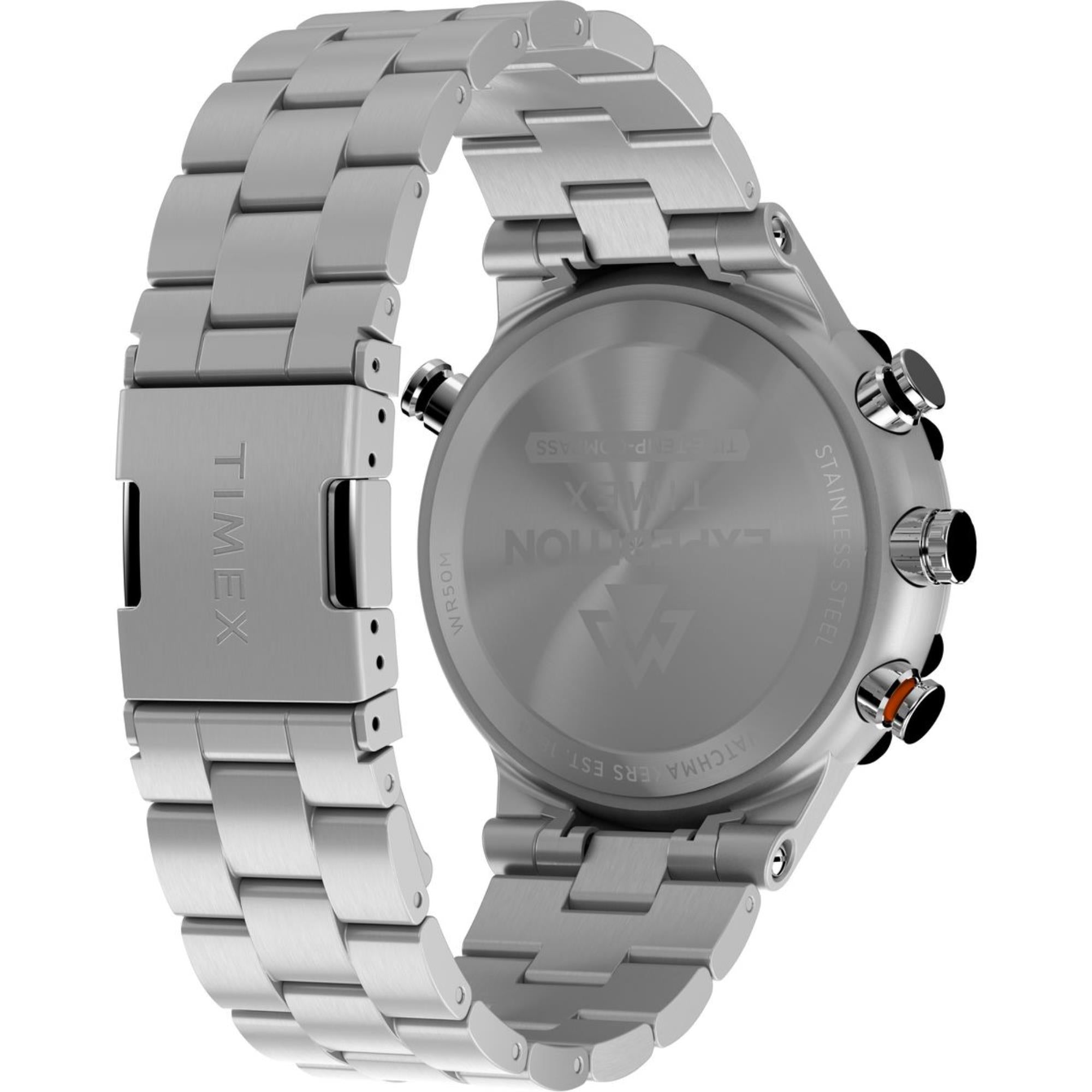 Timex Expedition Tide-Temp-Compass Graues Zifferblatt Edelstahlarmband Herren Uhr TW2Y12900