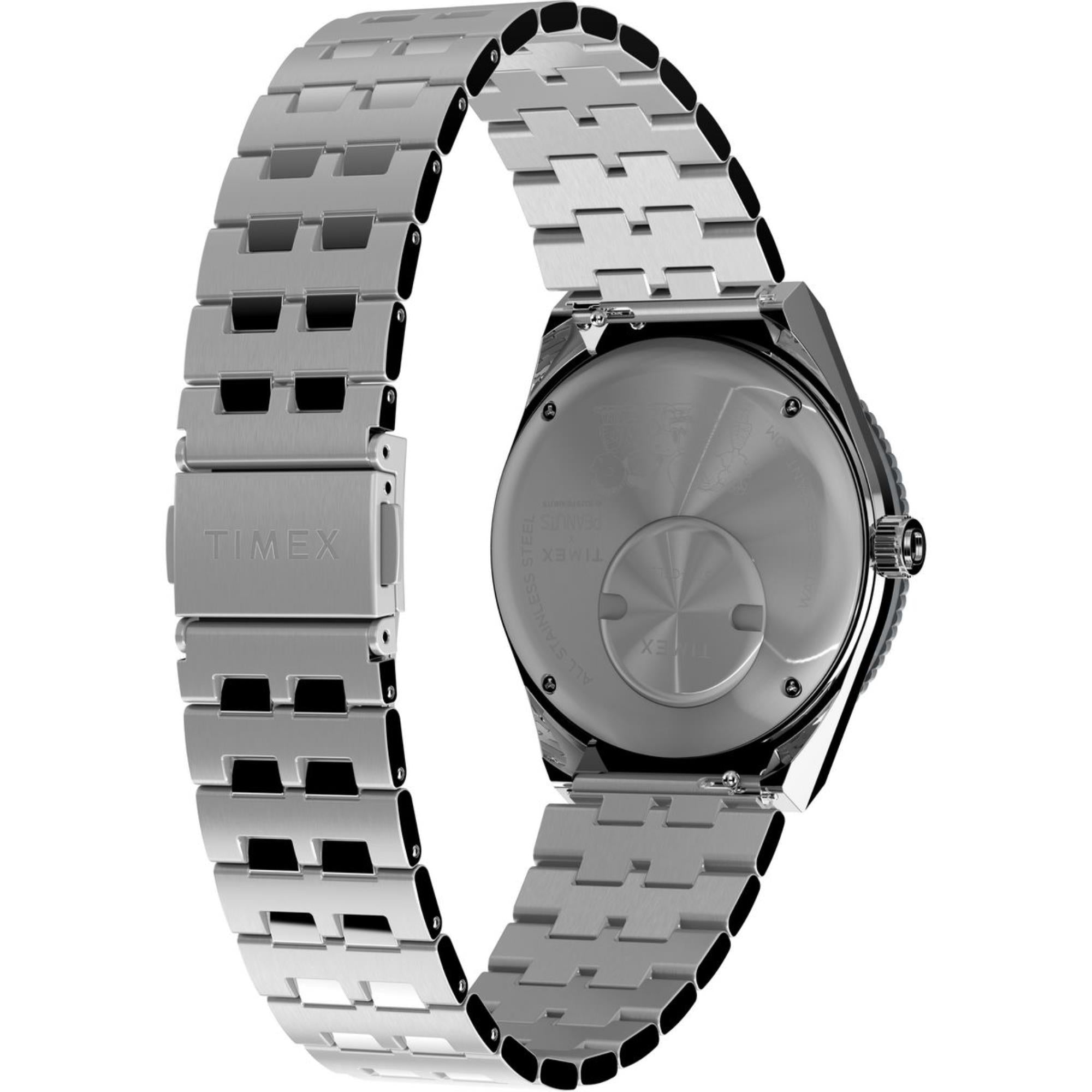 Timex Peanuts 38mm Silbernes Zifferblatt Edelstahl Herren Quarz Uhr TW2W83300