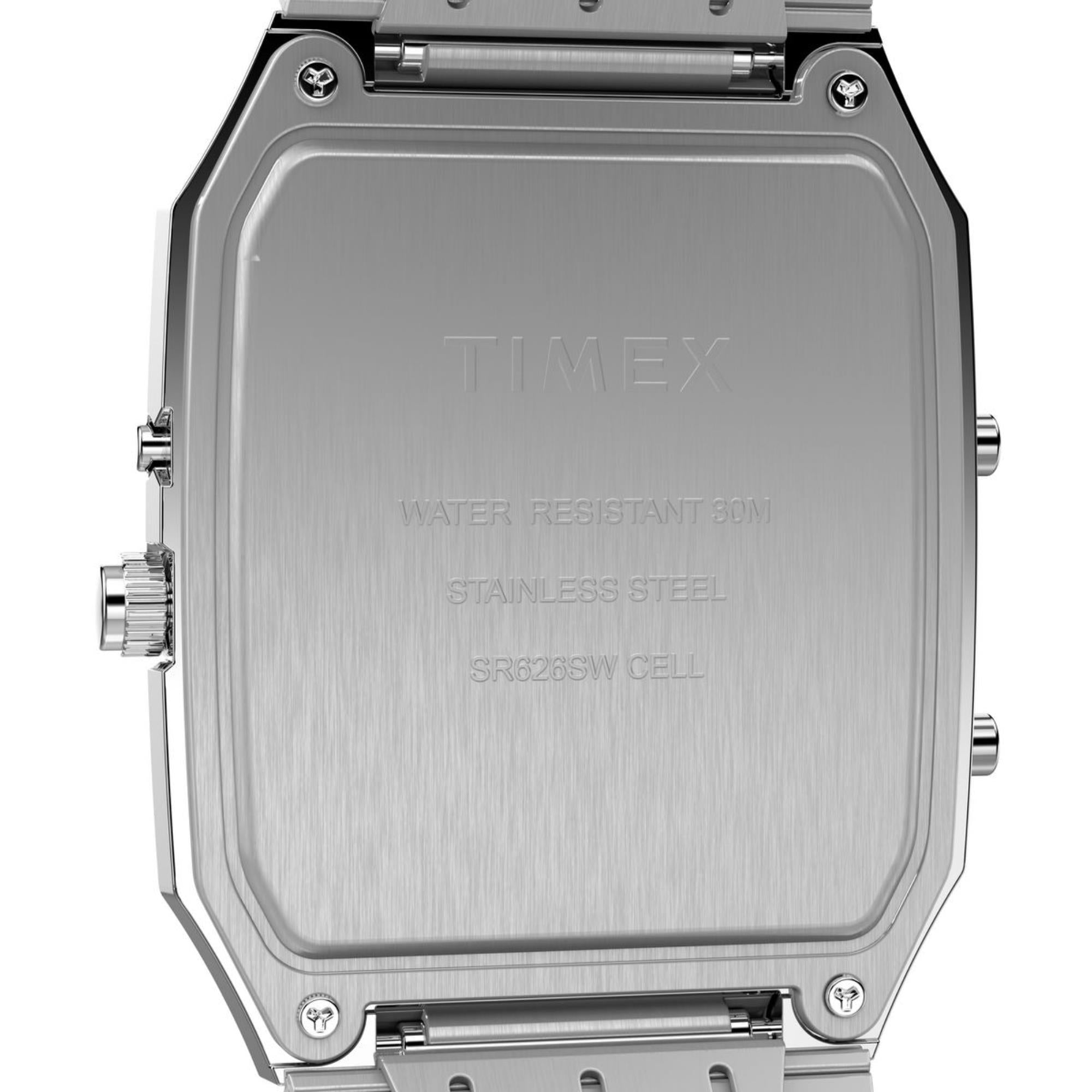 Timex Q 33mm Black Dial Steel Quartz Watch TW2Y05900