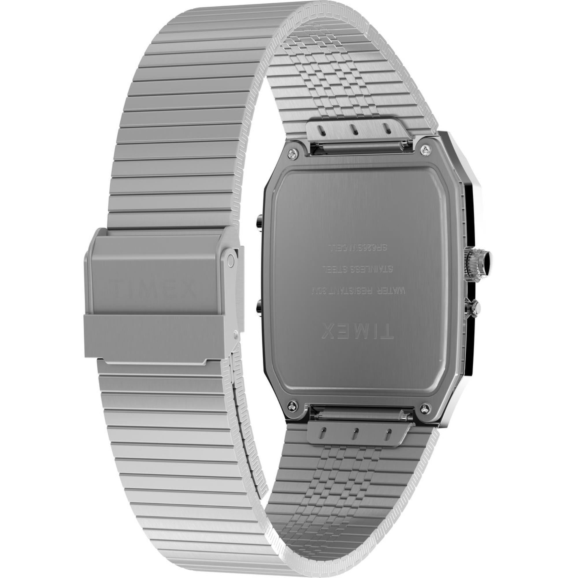 Timex Q 33mm Black Dial Steel Quartz Watch TW2Y05900