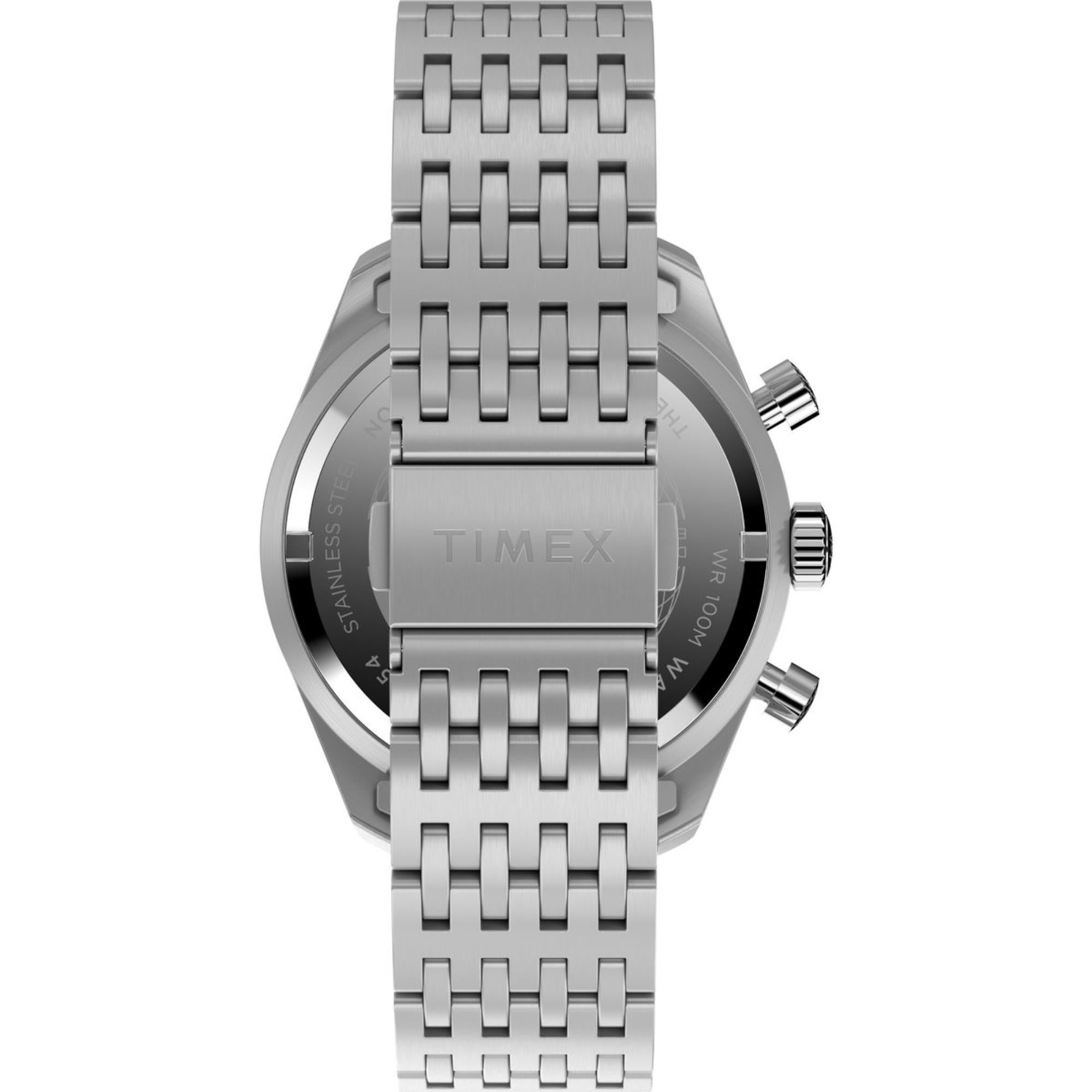 Timex Waterbury 41mm Chronograph Blue Dial Steel Mens Quartz Watch TW2Y18500