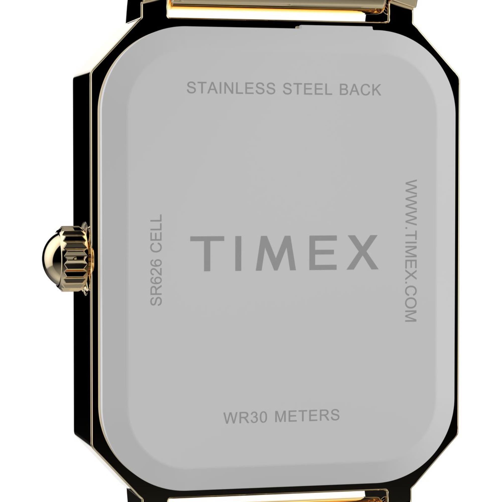 Timex Dress Weißes Zifferblatt Edelstahlarmband Damen Uhr TW2Y01200