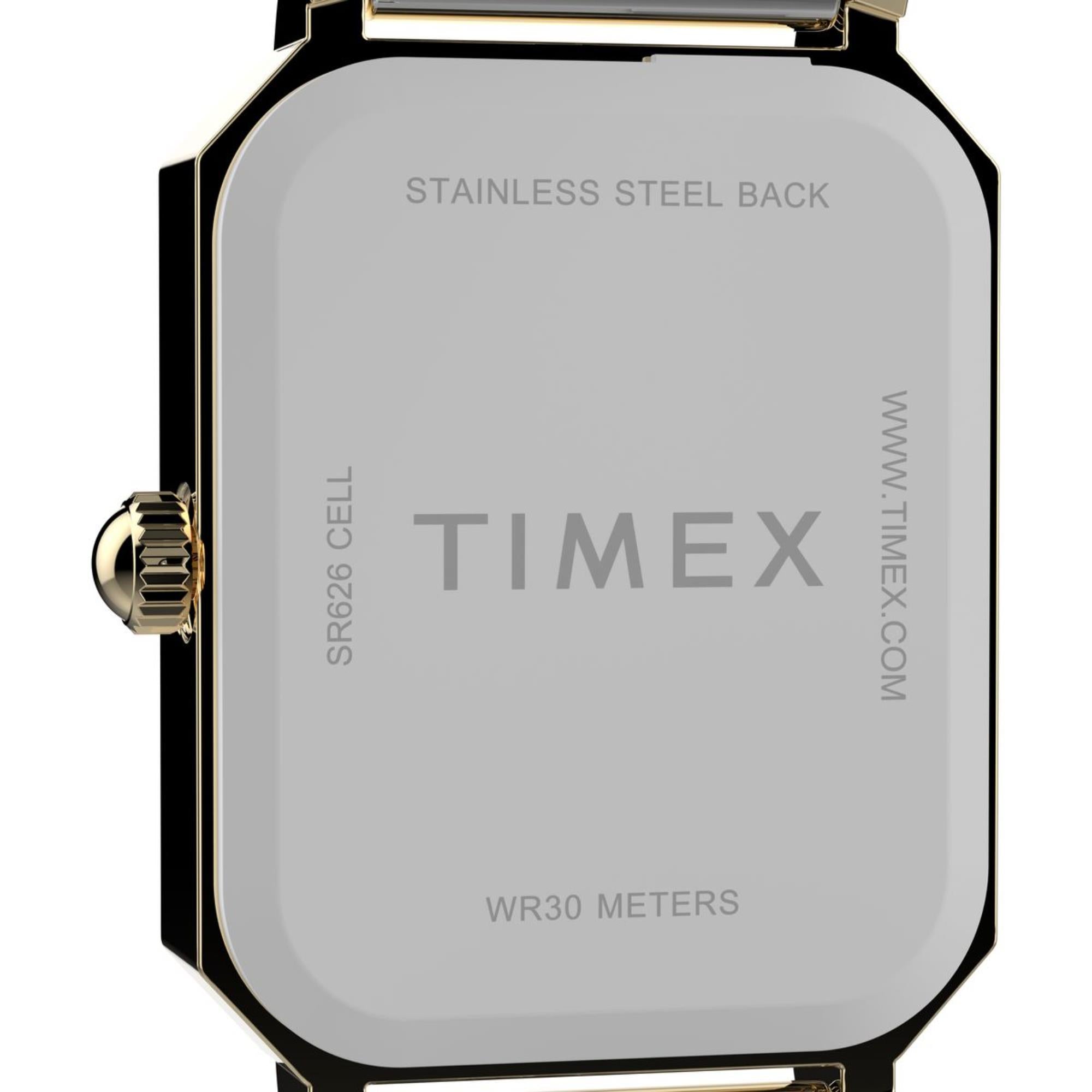 Timex Dress 21mm White Dial Steel Ladies Quartz Watch TW2Y01300