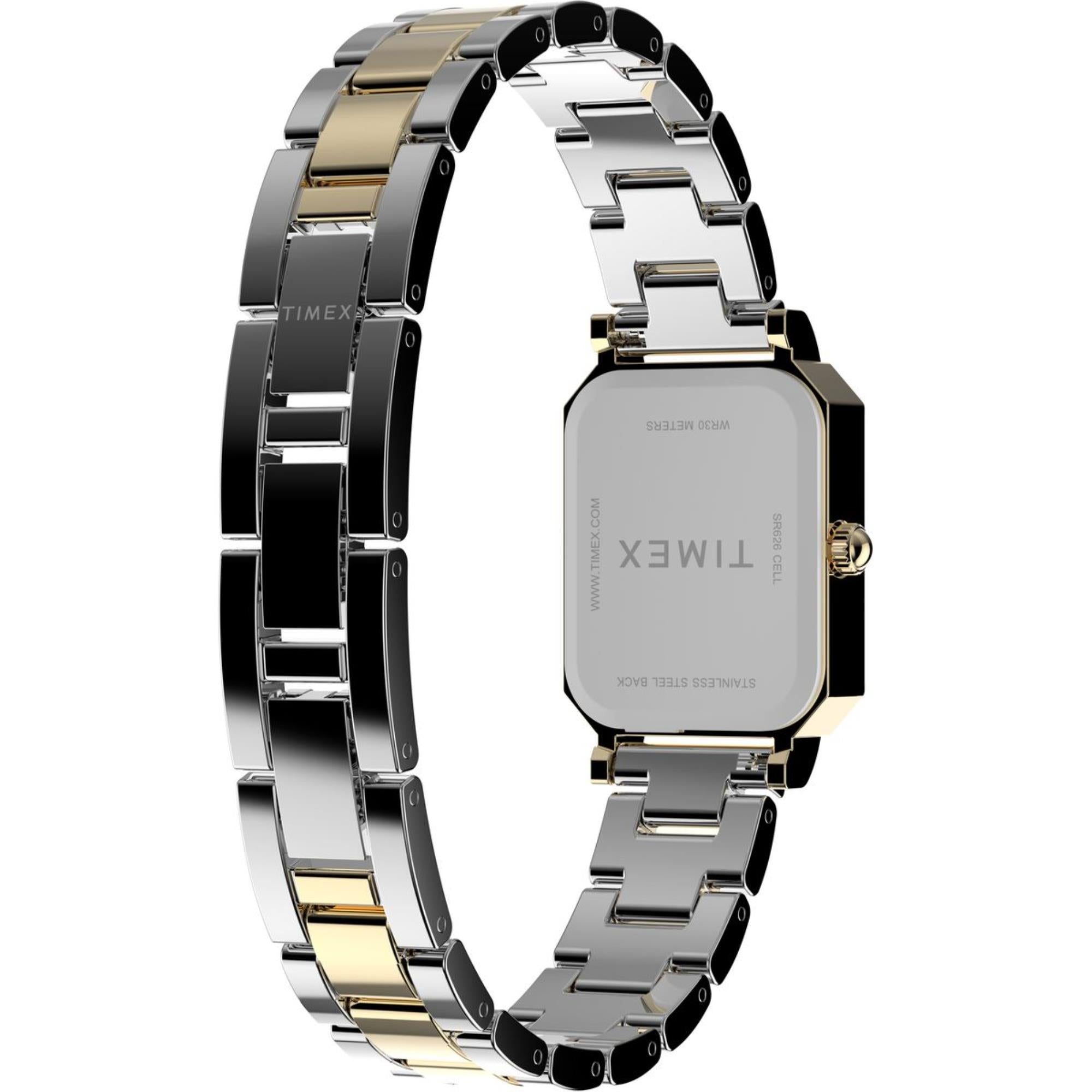 Timex Dress 21mm White Dial Steel Ladies Quartz Watch TW2Y01300