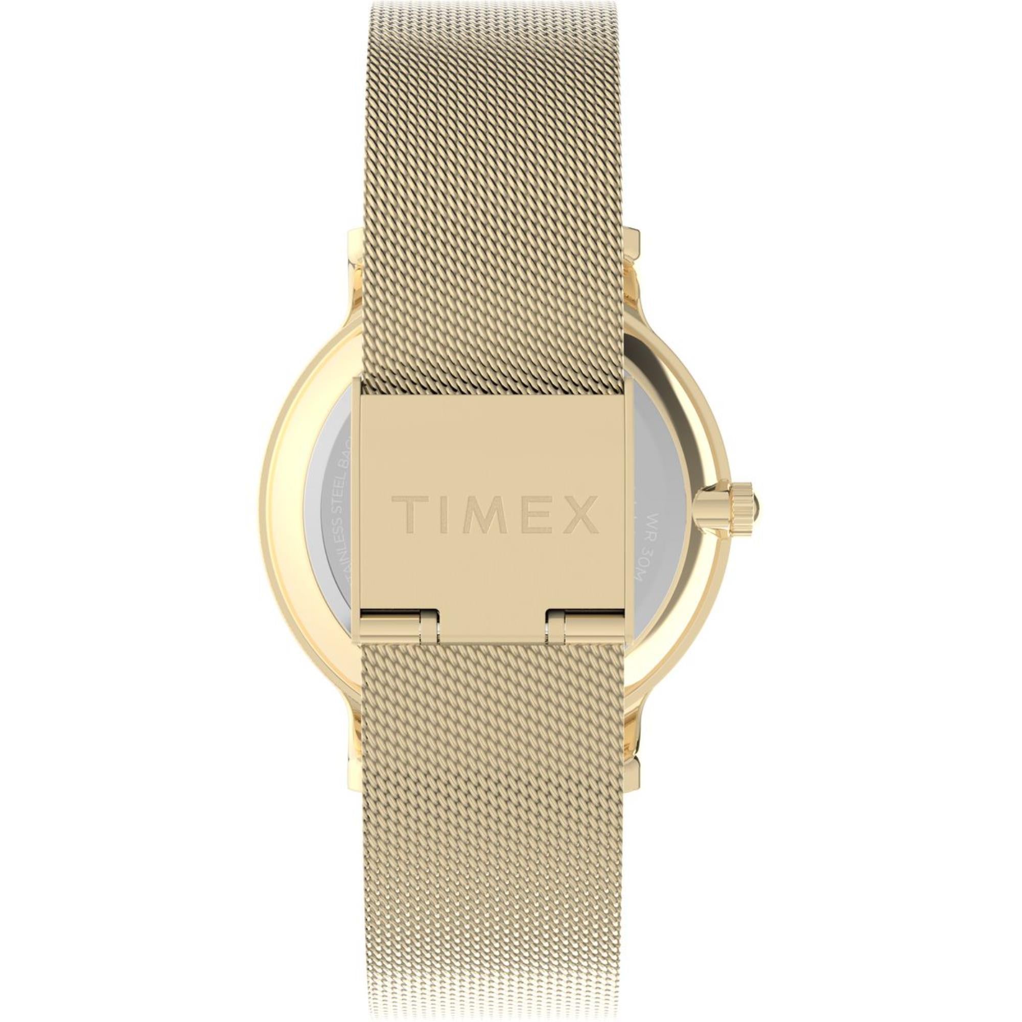 Timex Transcend 34mm Silver Dial Steel Ladies Quartz Watch TW2Y10300