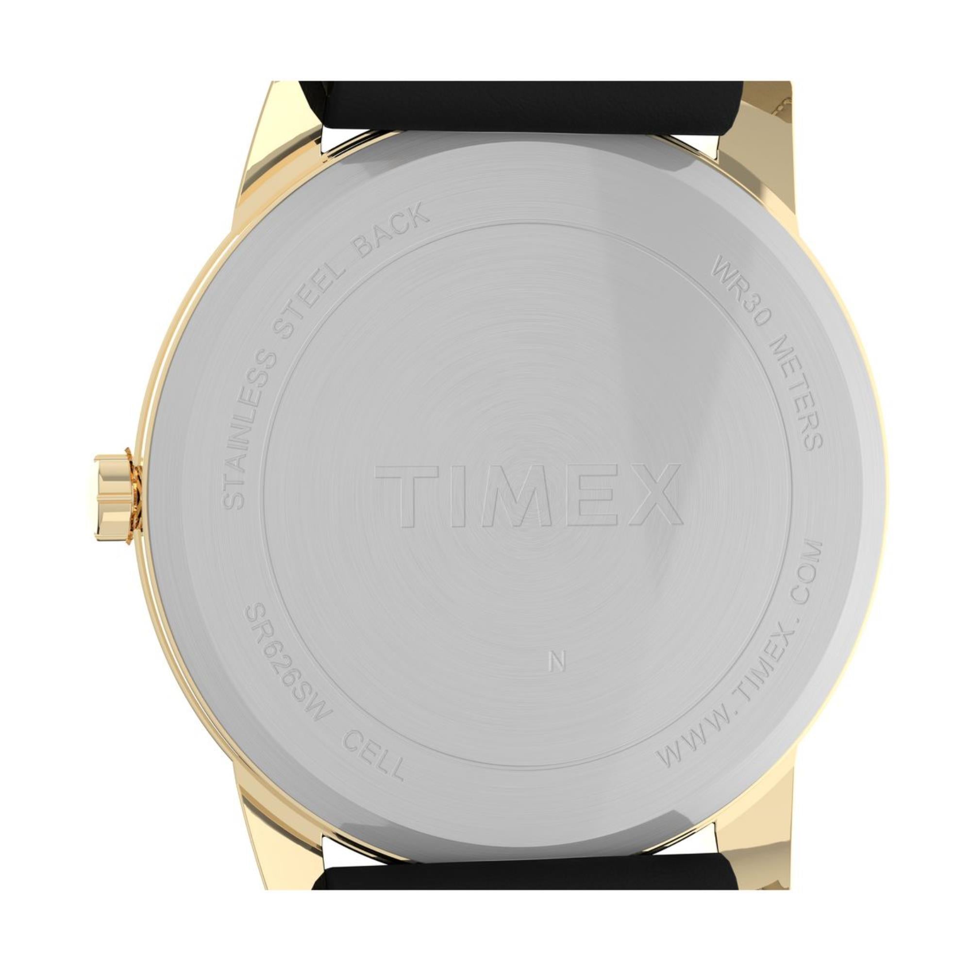 Timex Easy Reader 35mm Weiß Zifferblatt Leder Herren Quarz Uhr T2H291