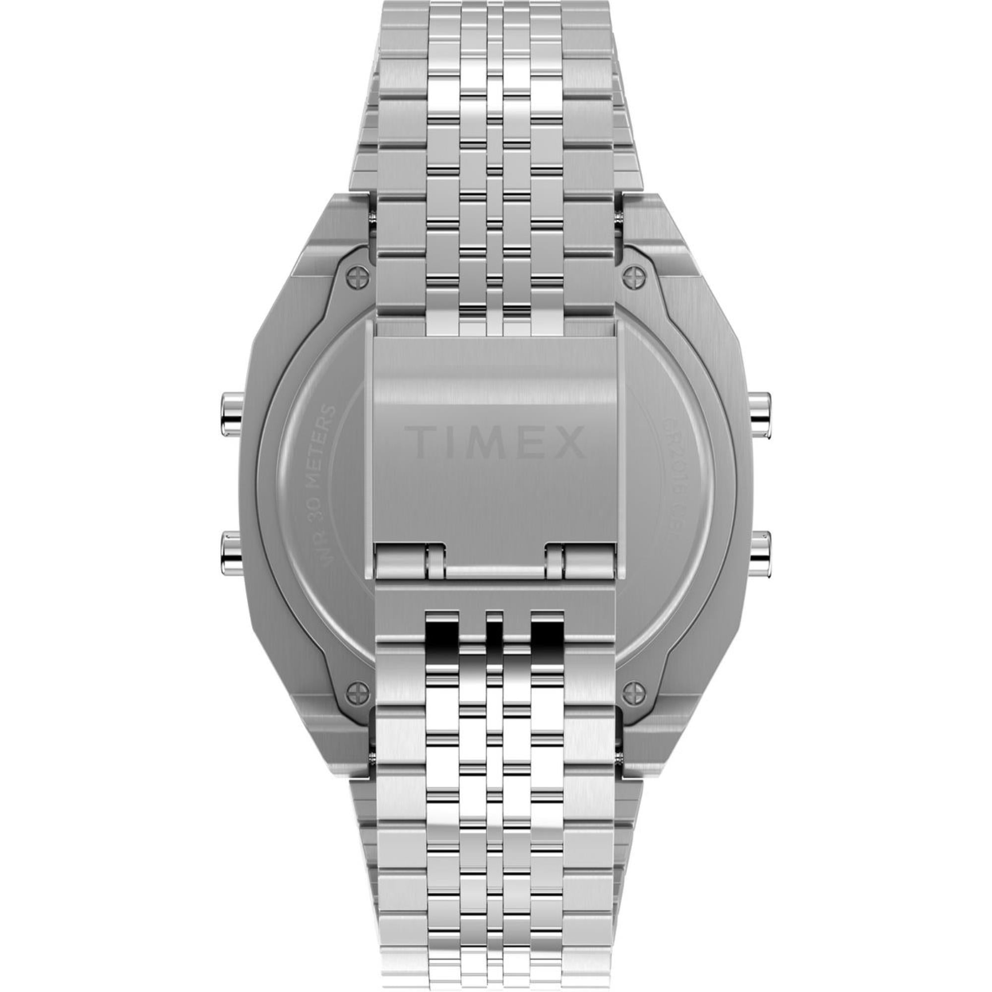 Timex T80 36mm Digital Stahl Quarz Uhr TW2V74200