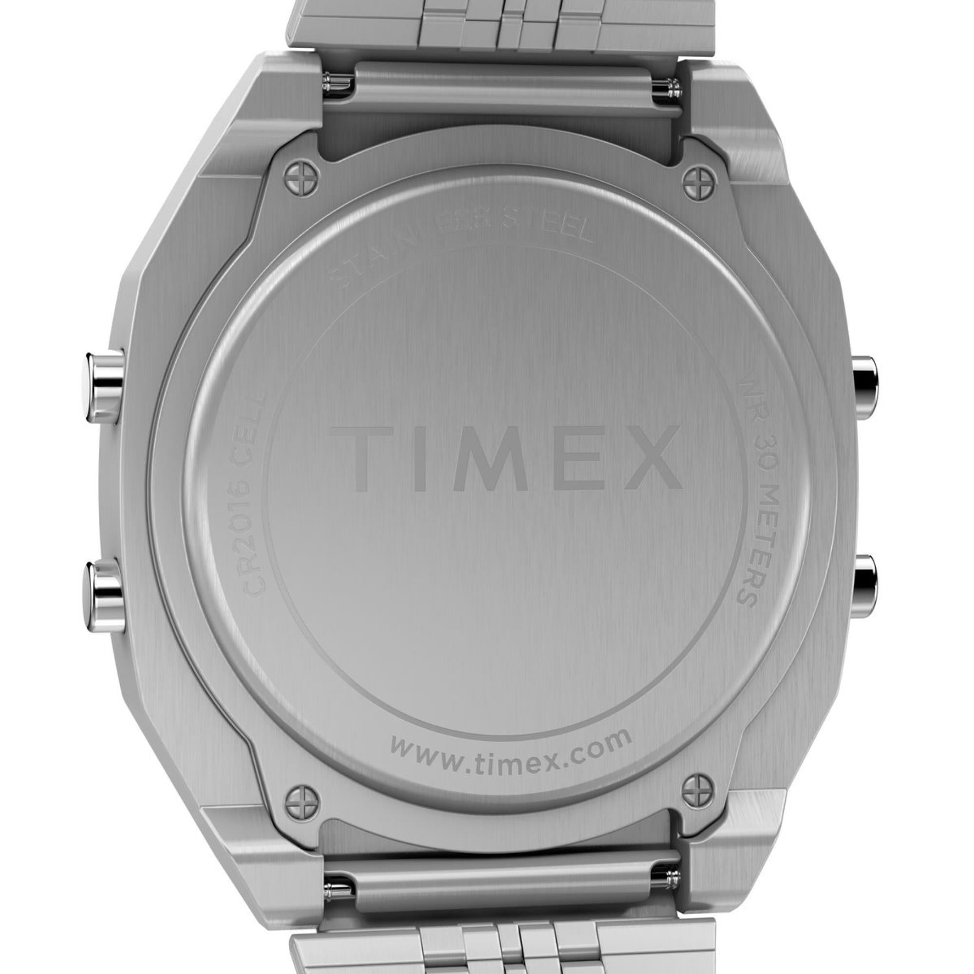 Timex T80 36mm Digital Stahl Quarz Uhr TW2V74200