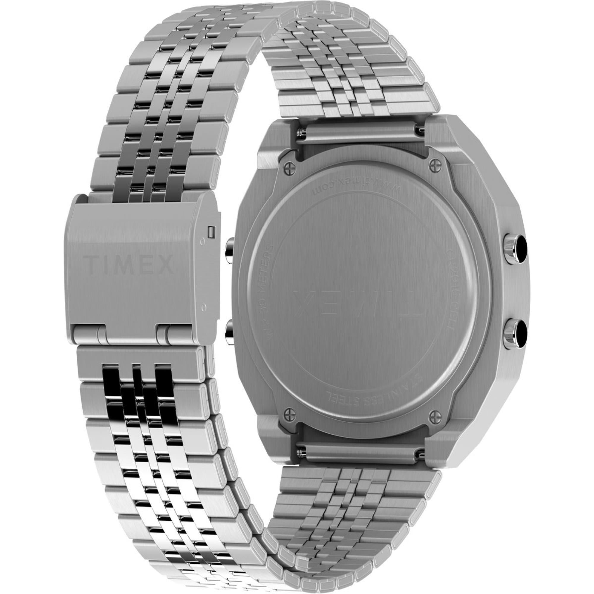 Timex T80 36mm Digital Stahl Quarz Uhr TW2V74200