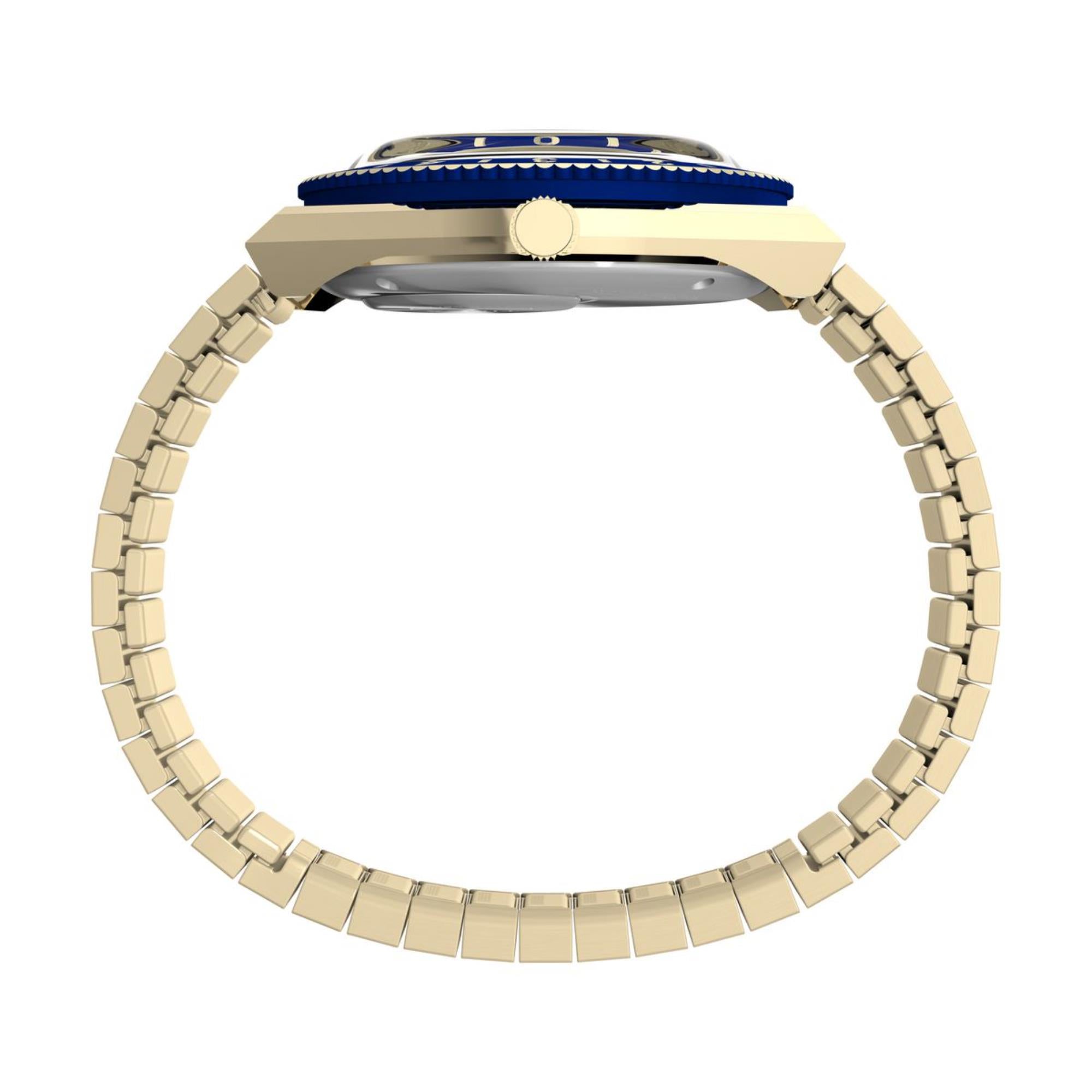 Timex Q 36mm Blau Zifferblatt Stahl Damen Quarz Uhr TW2V92400