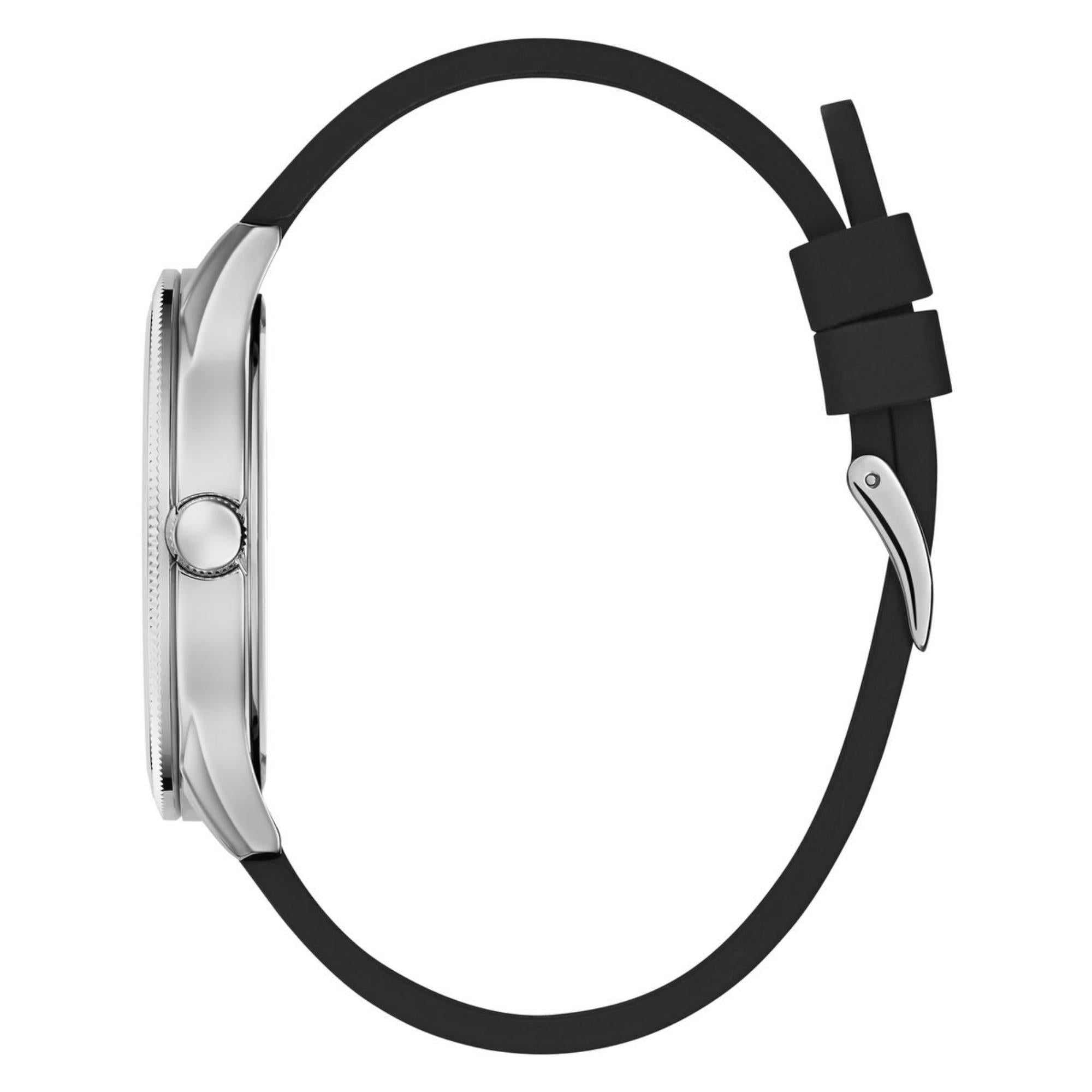 Guess Reputation schwarzes Zifferblatt Silikonarmband Uhr GW0887G1