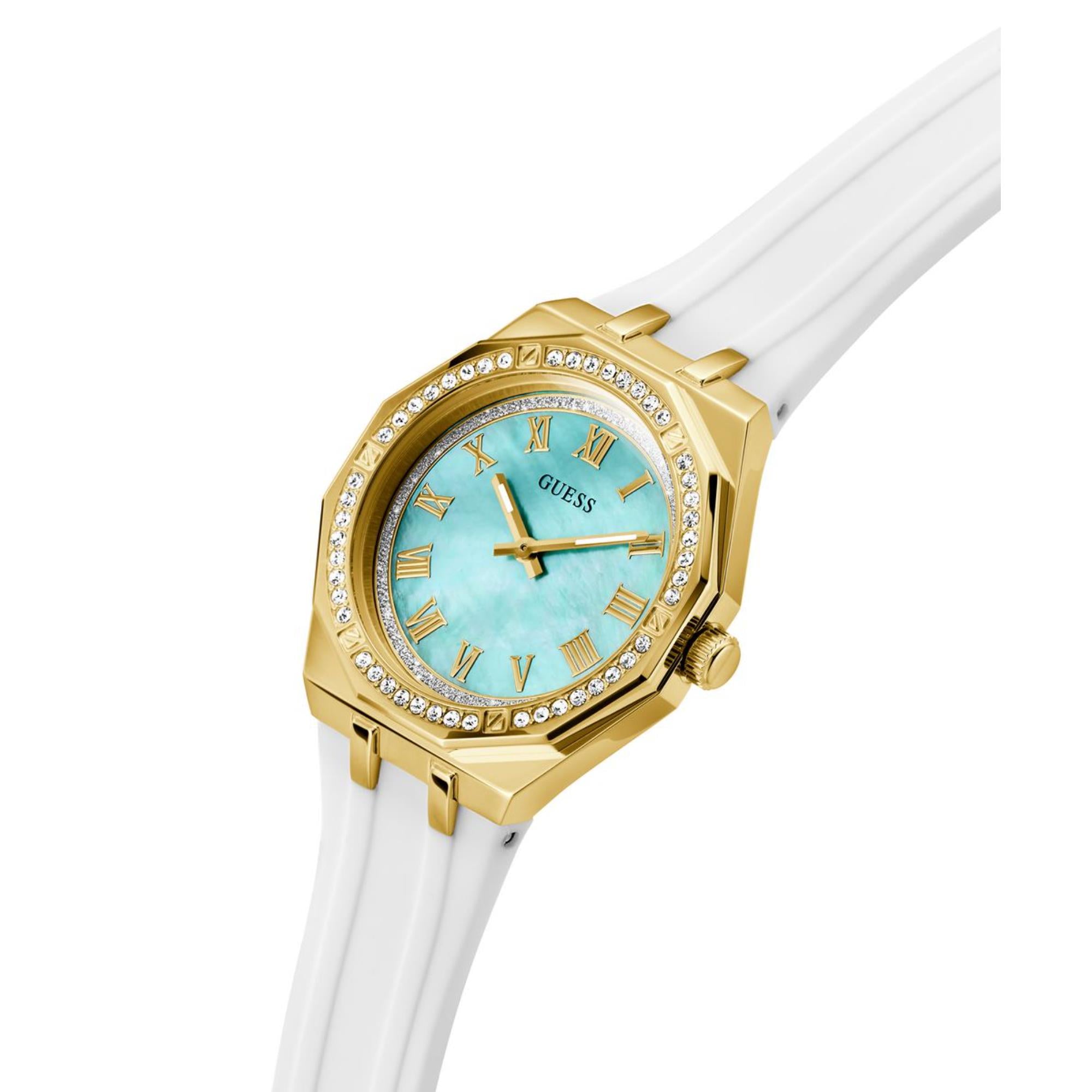 Guess Desire grünes Zifferblatt Silikonarmband Damen Uhr GW0872L1