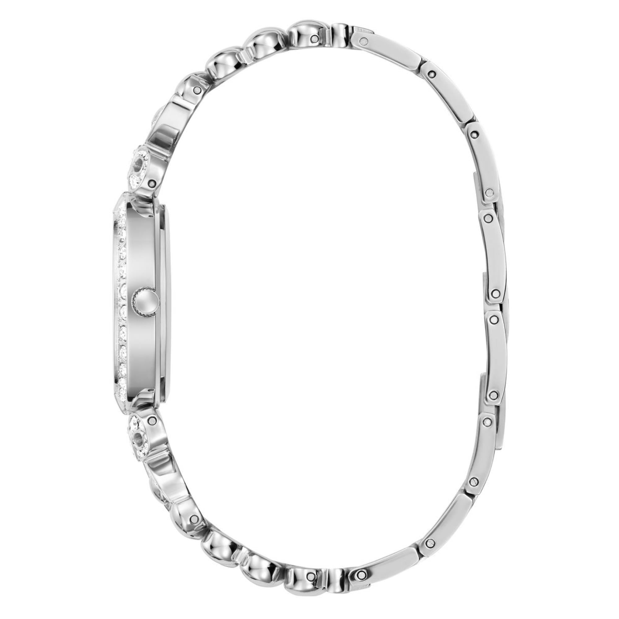 Guess Ribbon silbernes Zifferblatt Edelstahlarmband Damen Uhr GW0838L1
