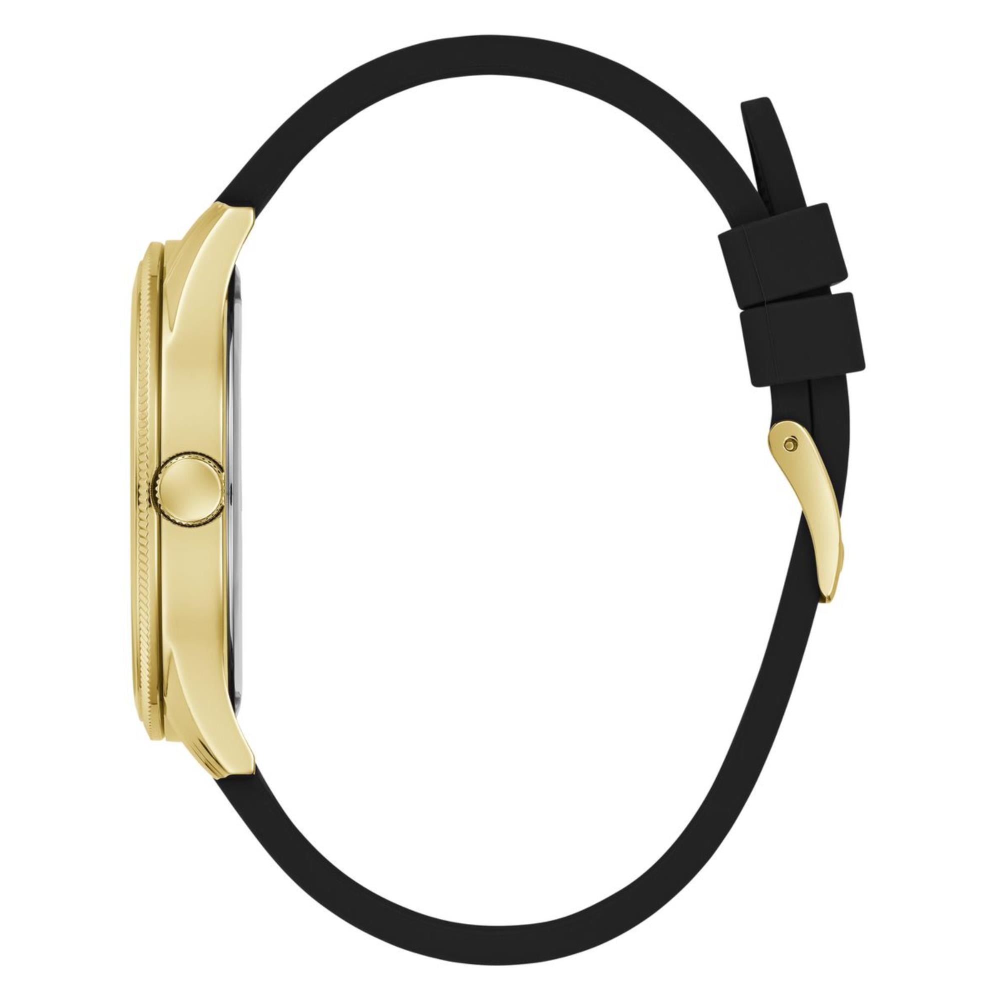 Guess Reputation Champagner Zifferblatt Silikonarmband Herren Uhr GW0726G2