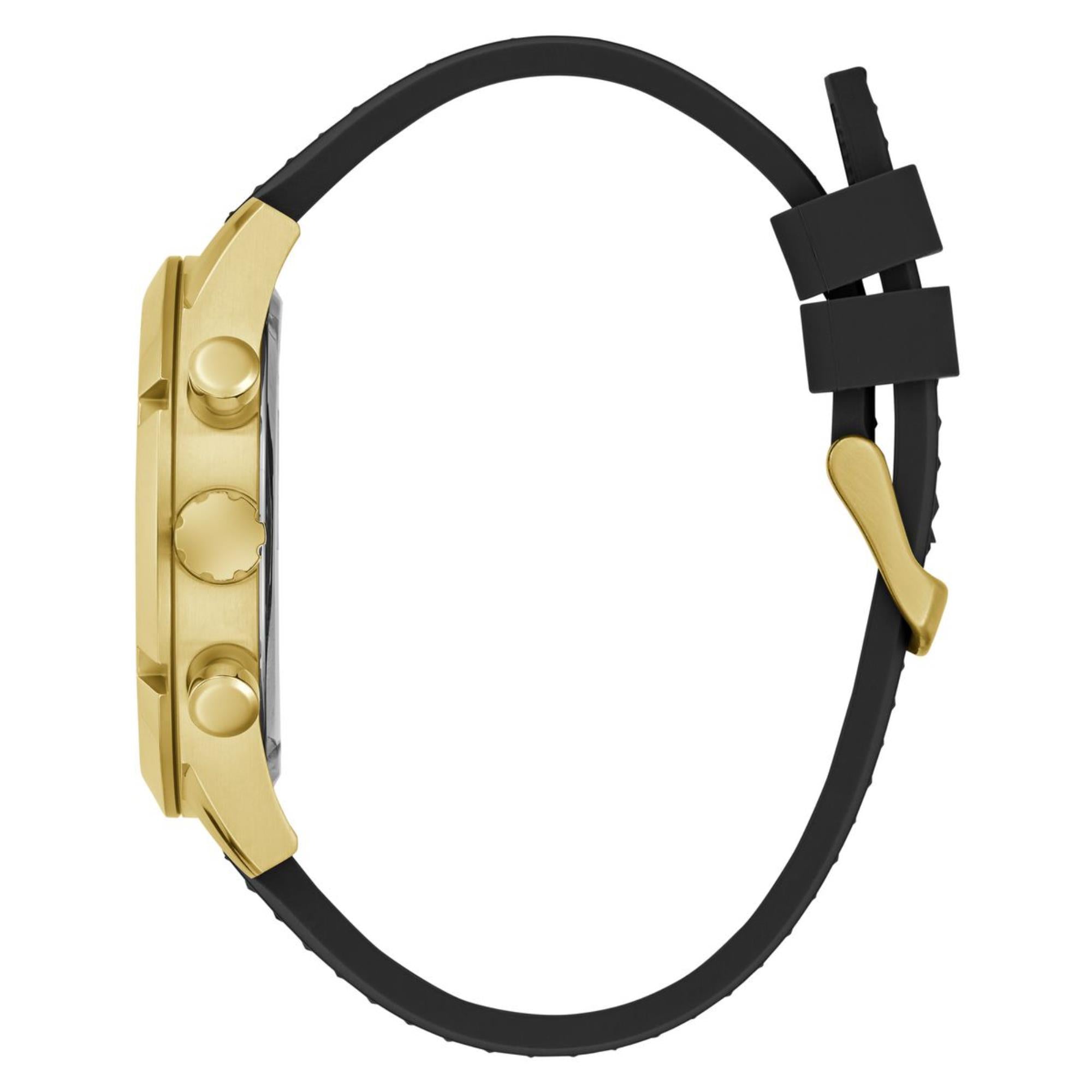 Guess Resistance Schwarzes Zifferblatt Silikonarmband Herren Uhr GW0729G2