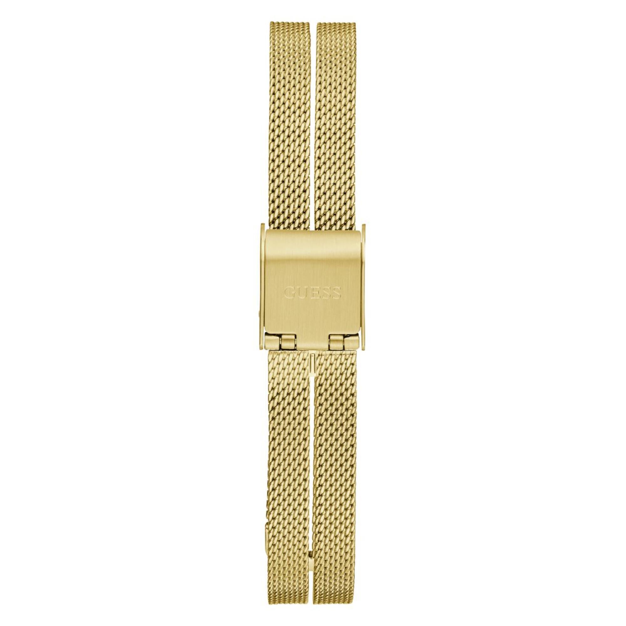 Guess Array Perlmutt Zifferblatt Edelstahl-Mesharmband Damen Uhr GW0471L2