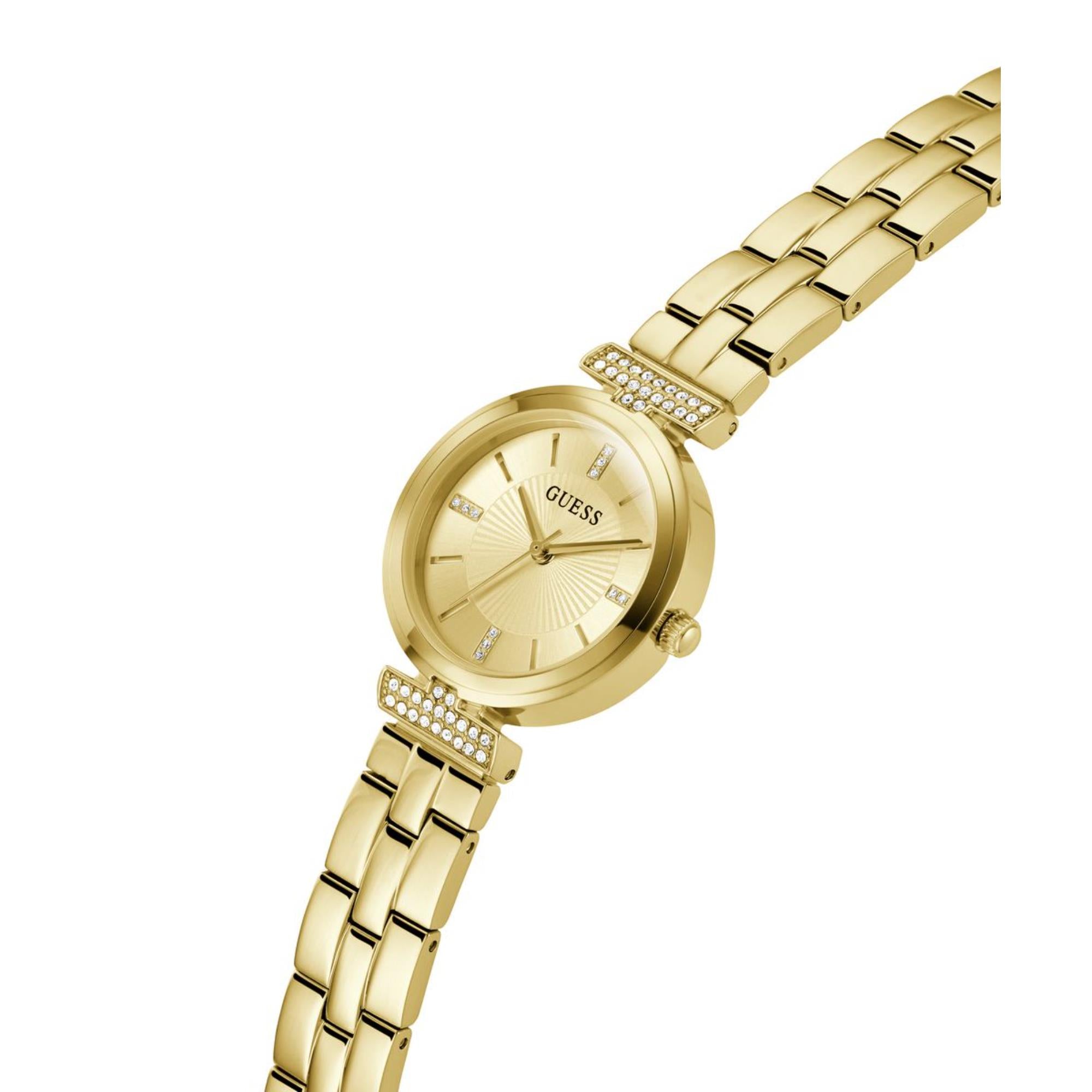 Guess Array Champagner Zifferblatt Edelstahlarmband Damen Uhr GW0762L2