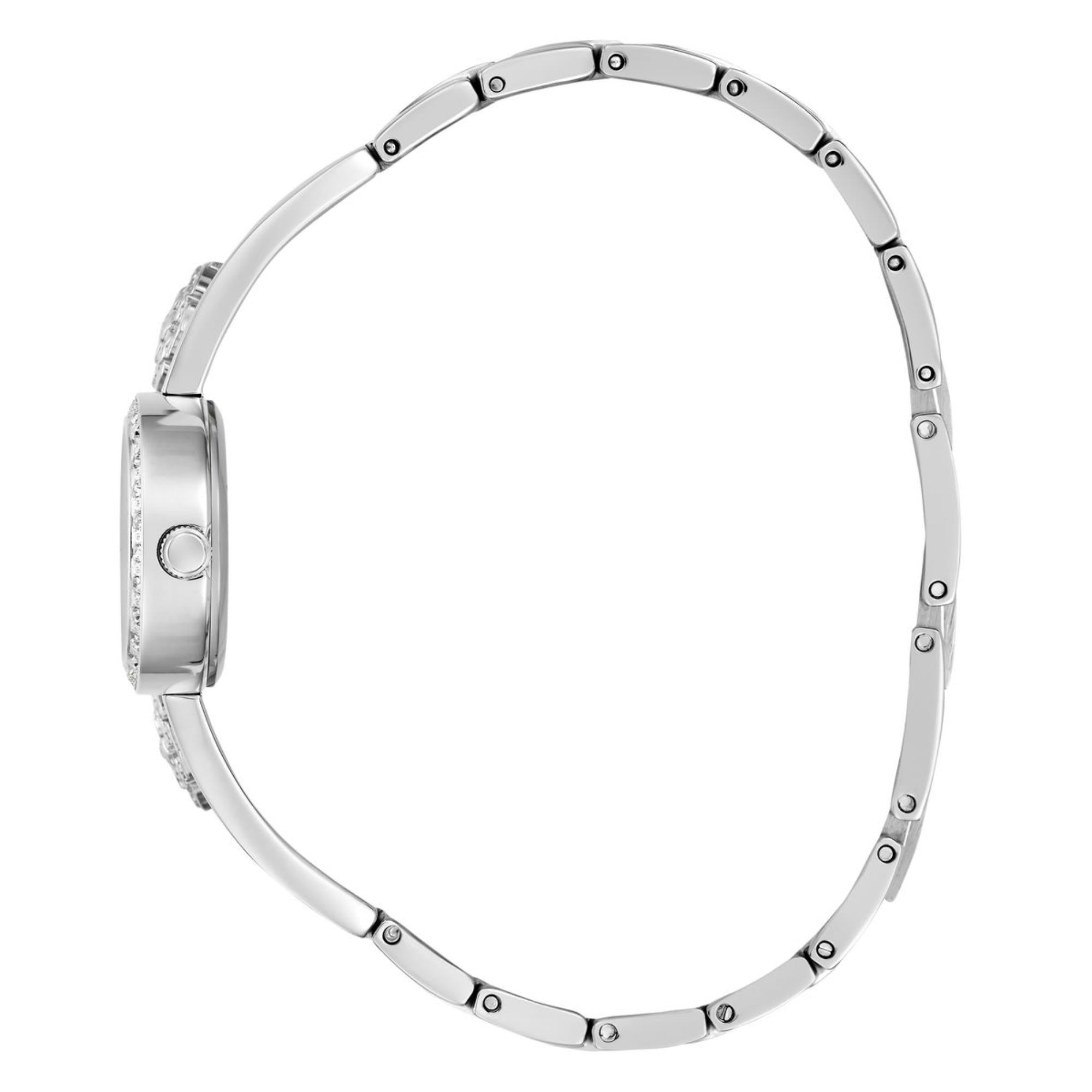 Guess Chloe Silbernes Zifferblatt Edelstahlarmband Damen Uhr GW0756L1