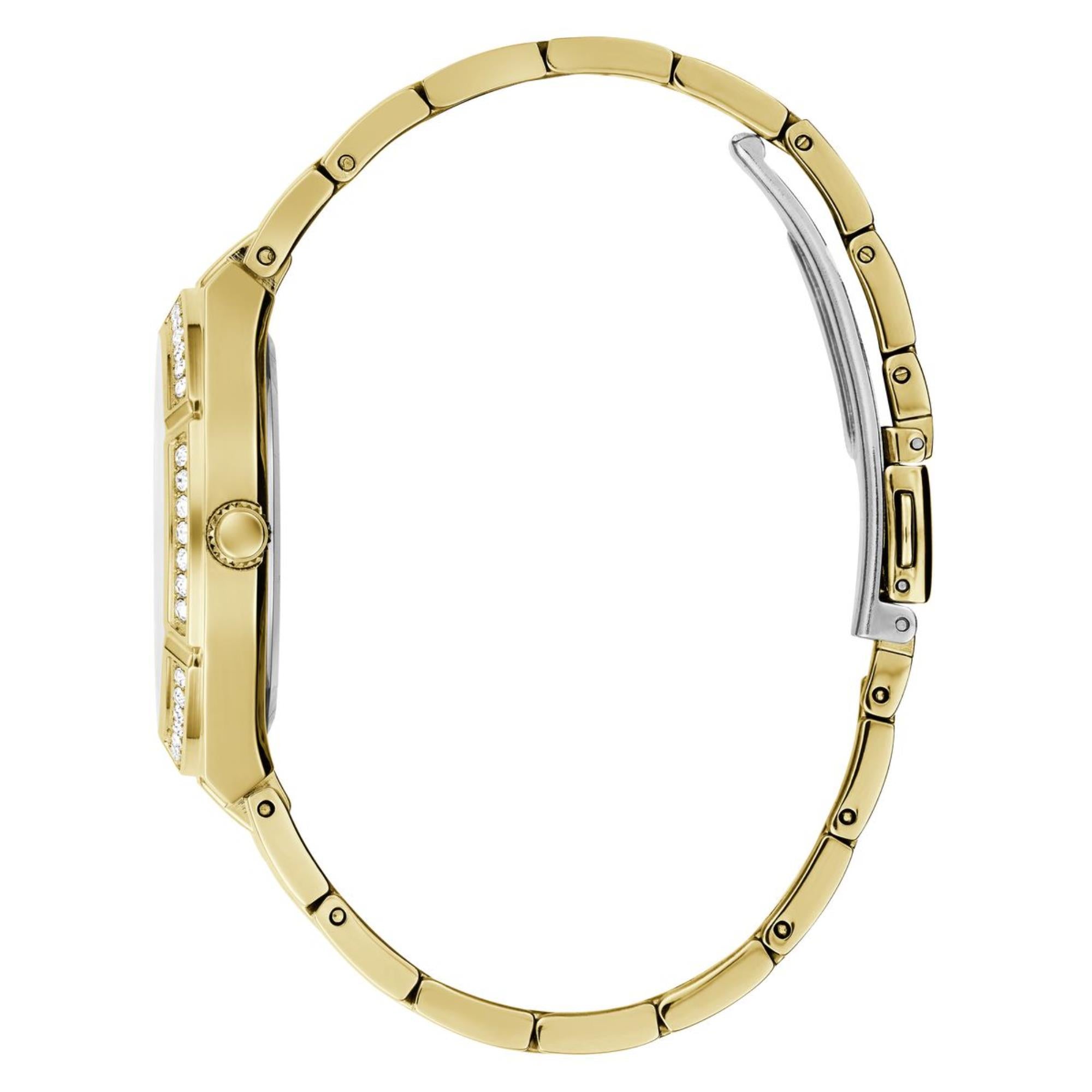 Guess Cosmo Grünes Zifferblatt Edelstahlarmband Damen Uhr GW0033L8