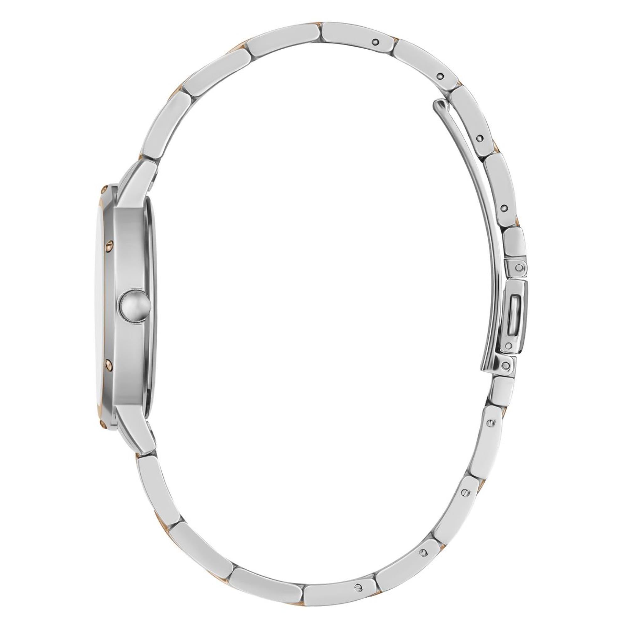 Guess Dawn Weißes Zifferblatt Edelstahlarmband Damen Uhr GW0404L3