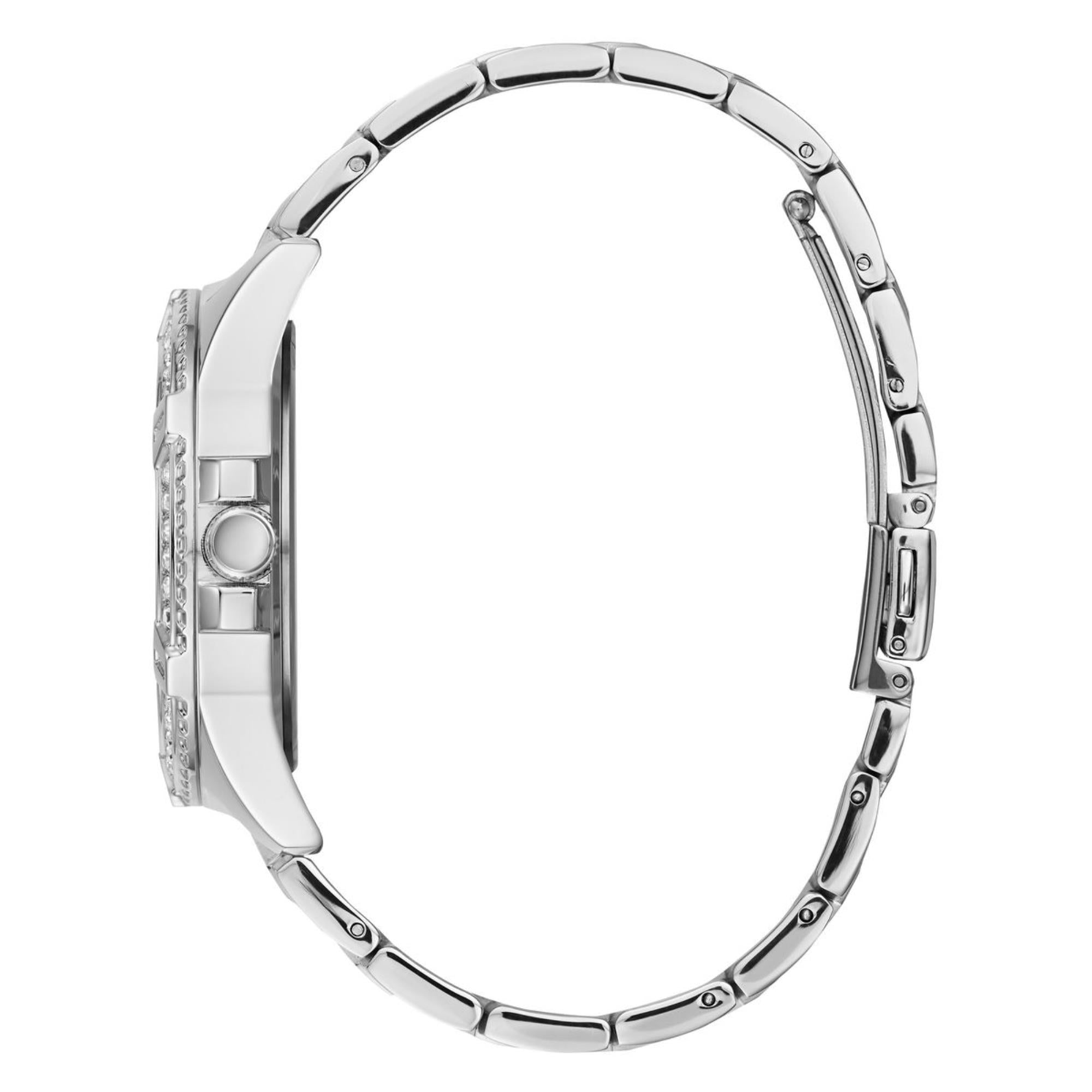 Guess Lady Frontier Silbernes Zifferblatt Edelstahlarmband Damen Uhr W1156L1