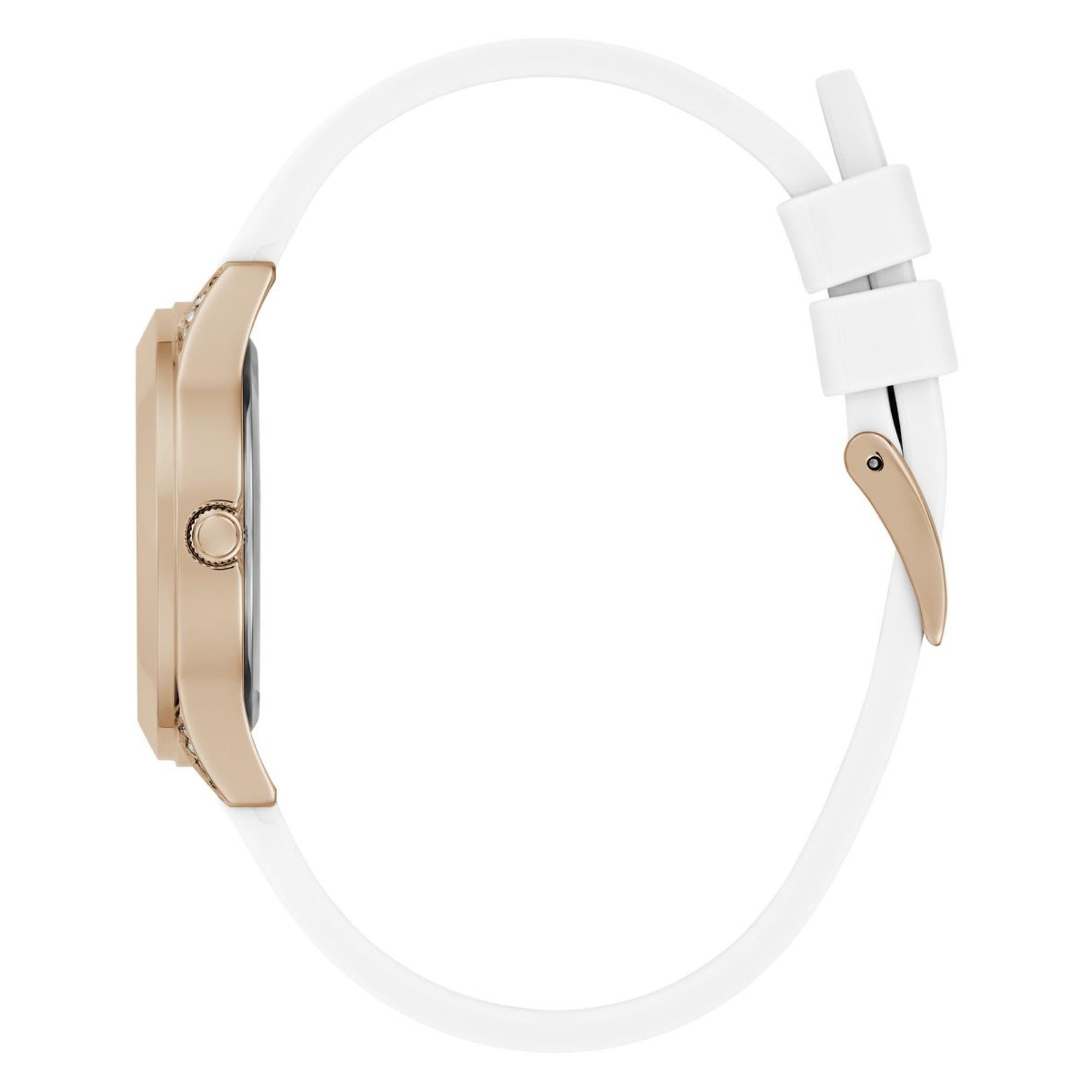 Guess Mini Wonderlust Weißes Zifferblatt Silikonarmband Damen Uhr GW0678L4