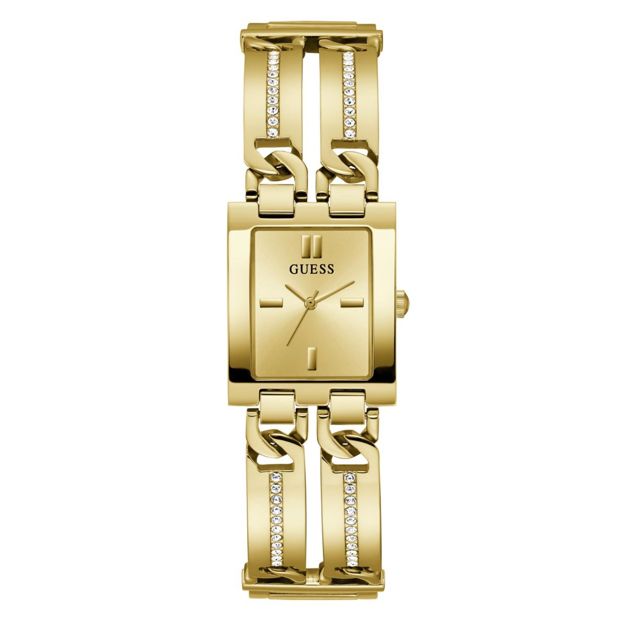 Guess Mod ID Champagner Zifferblatt Edelstahlarmband Damen Uhr GW0668L2