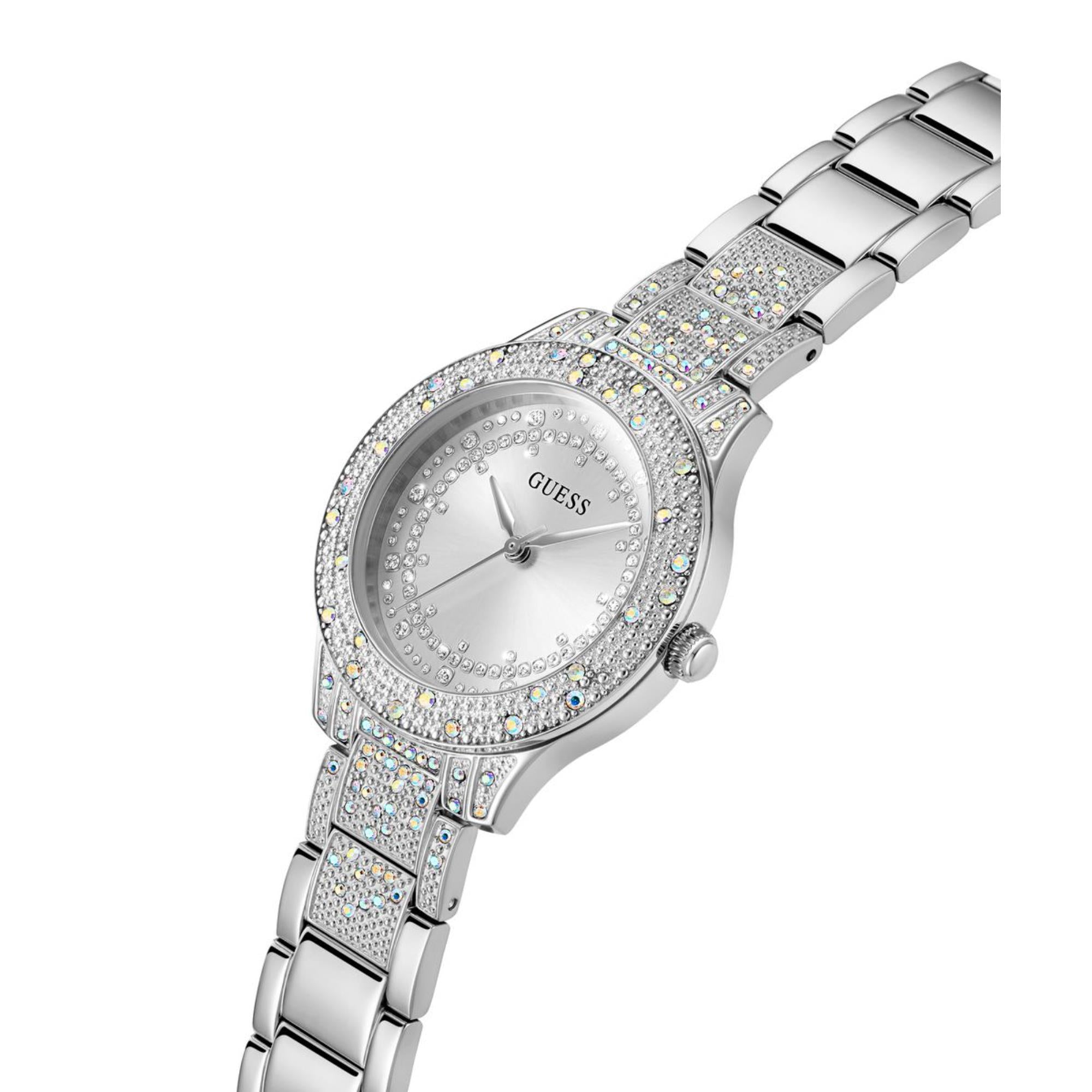 Guess Shooting Star Silber Zifferblatt Edelstahlarmband Damenuhr GW0746L1