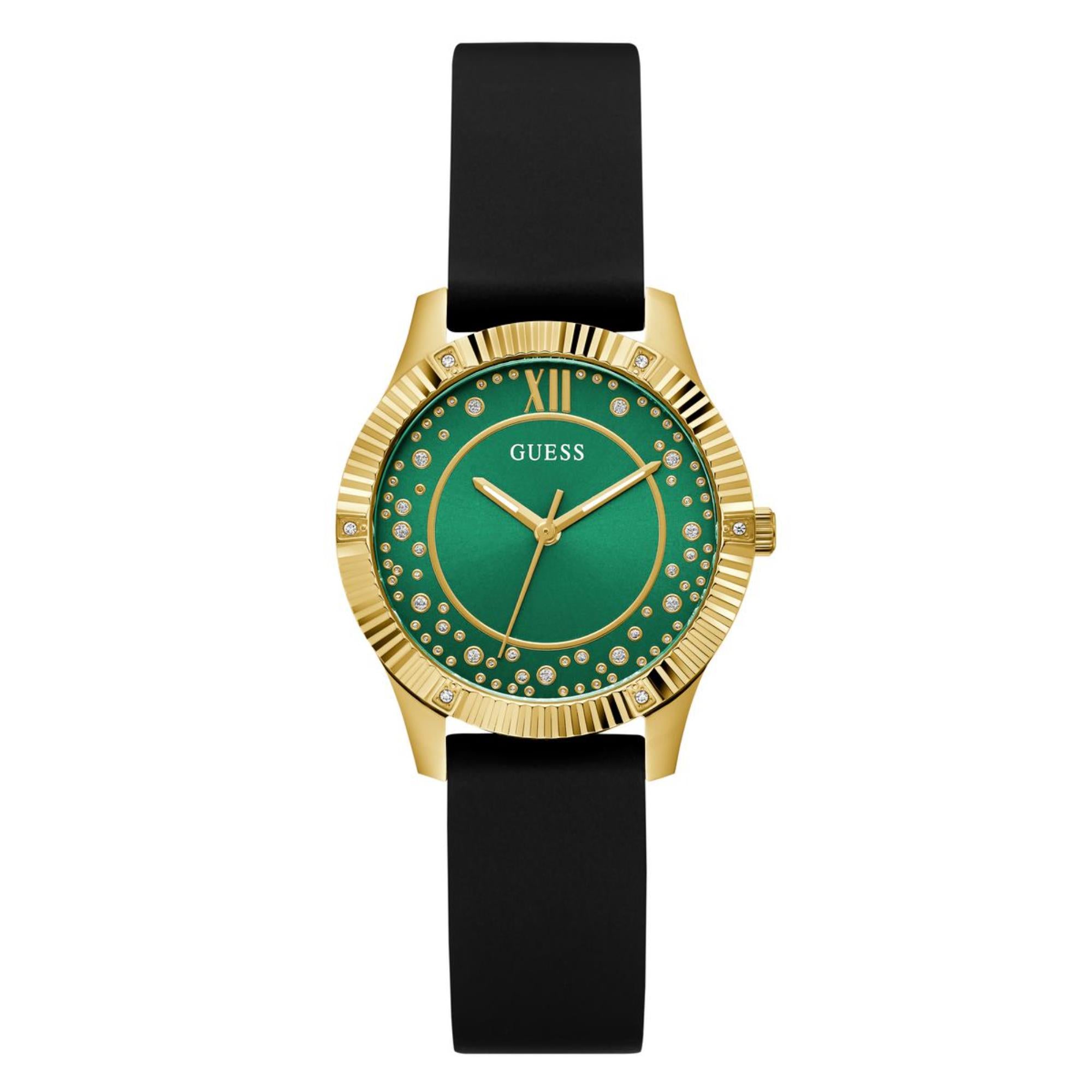 Guess Starstruck Grünes Zifferblatt Silikonarmband Damenuhr GW0766L3