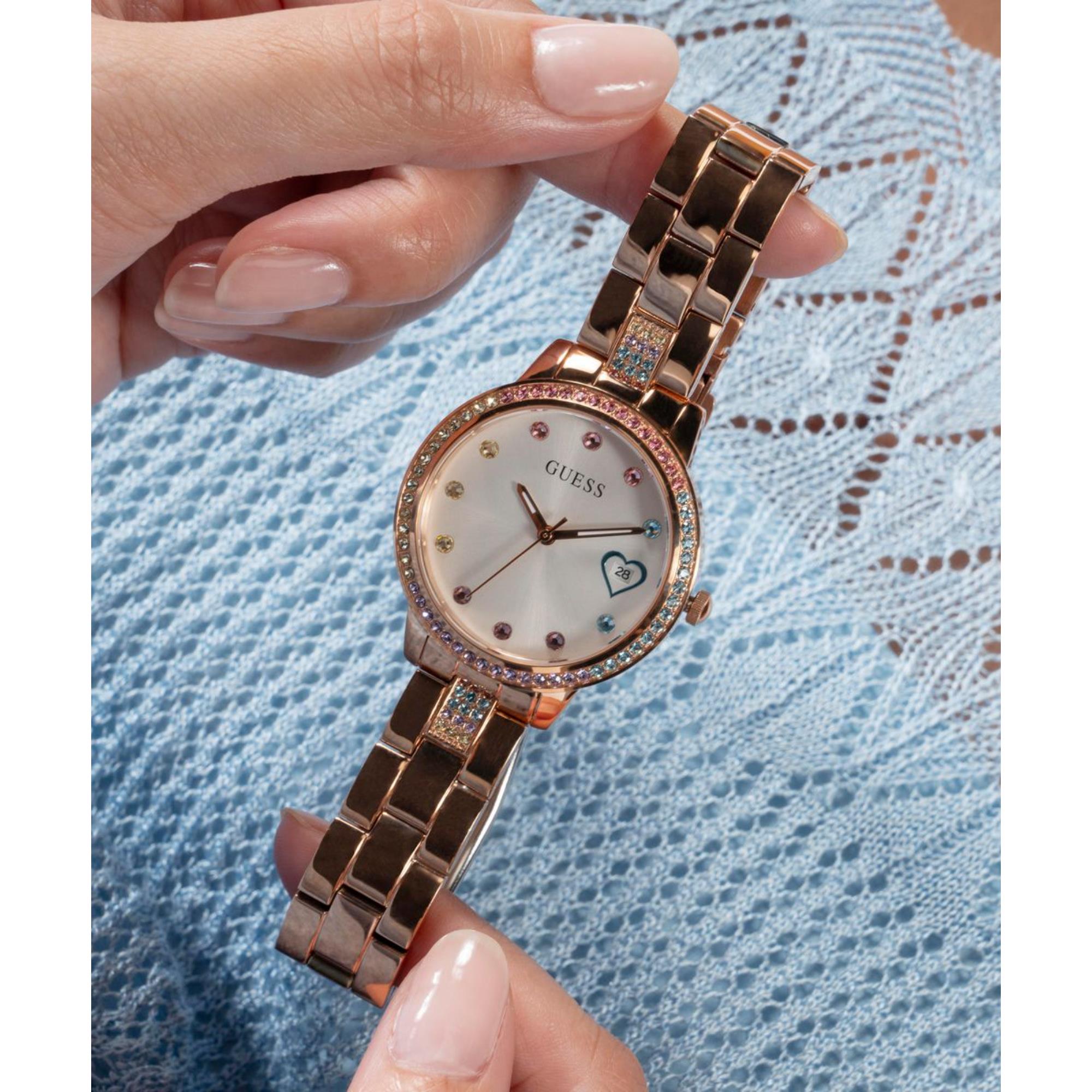 Guess Three of Hearts Quartz White Dial Women's Watch GW0657L3