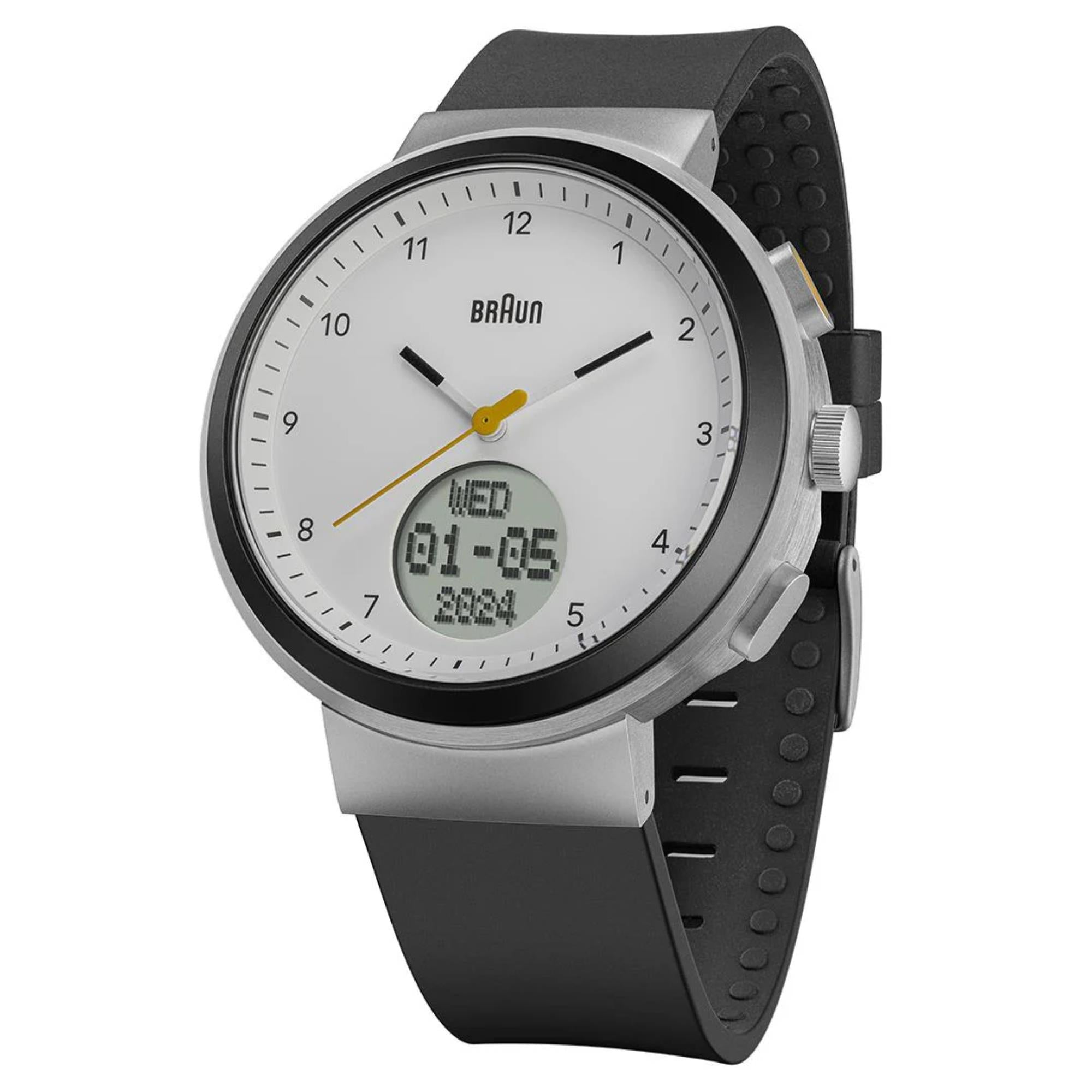 Braun Step Watch White Dial Silicone Strap Watch BN0299PWHBKG