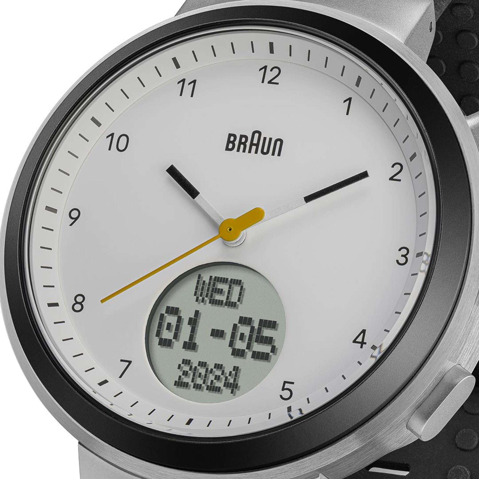 Braun Step Watch White Dial Silicone Strap Watch BN0299PWHBKG