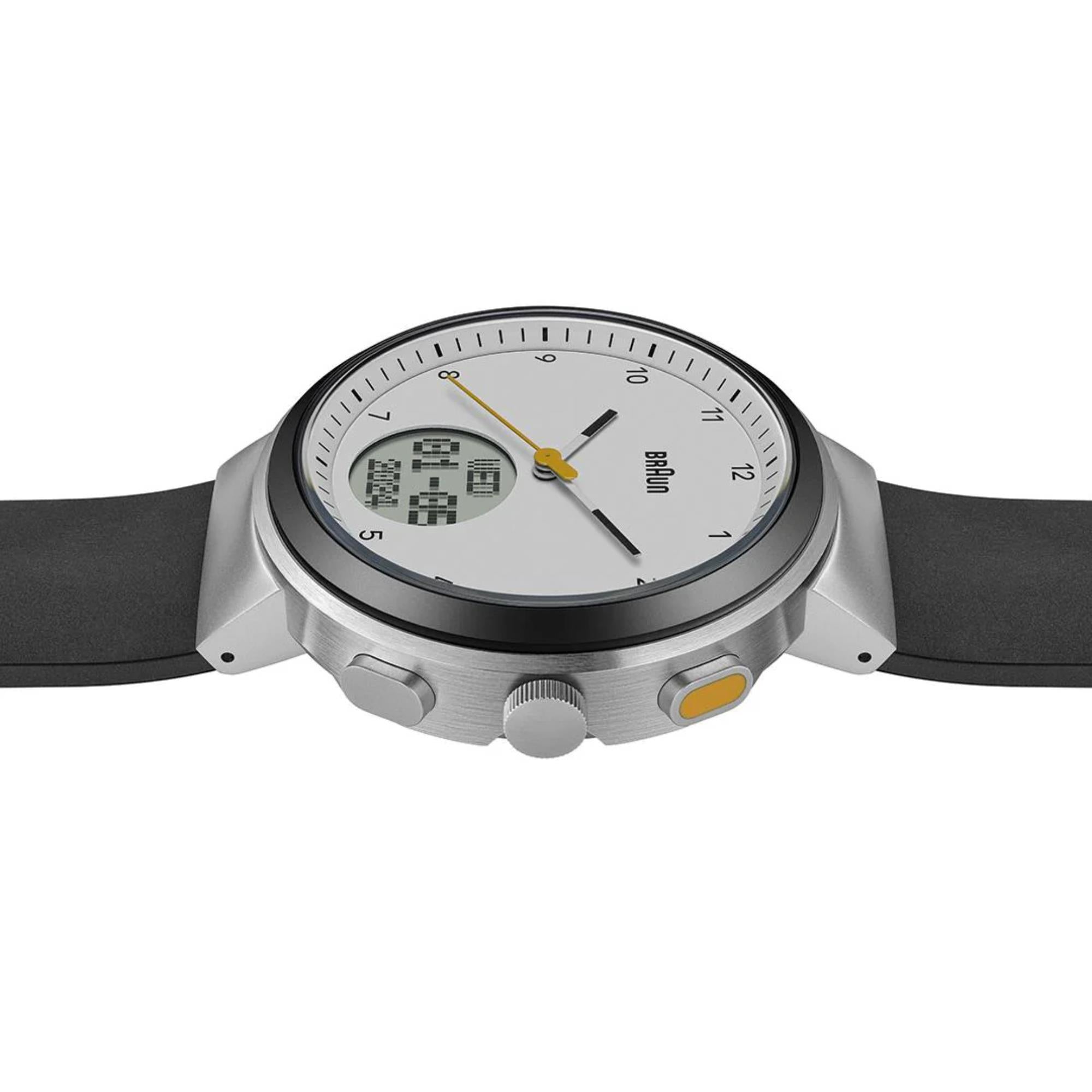 Braun Step Watch White Dial Silicone Strap Watch BN0299PWHBKG