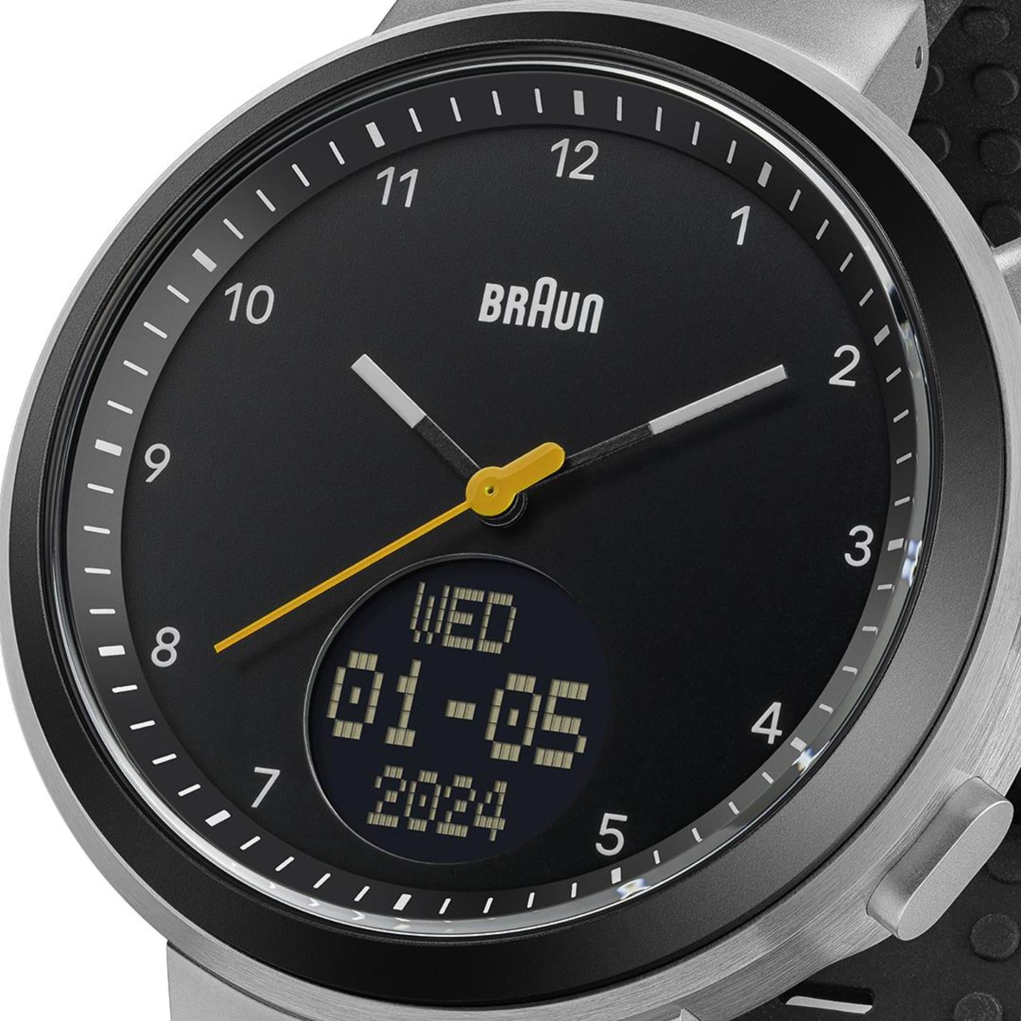 Braun Step Watch Black Dial Silicone Strap Watch BN0299NBKBKG