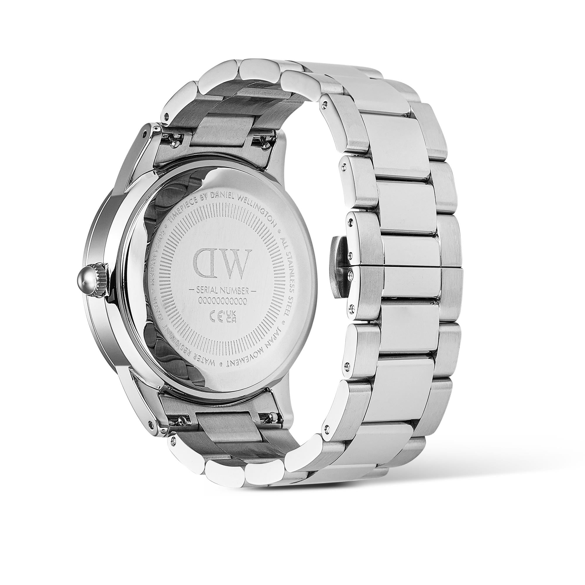 Daniel Wellington Iconic 40mm White Dial Steel Mens Quartz Watch DW00100819
