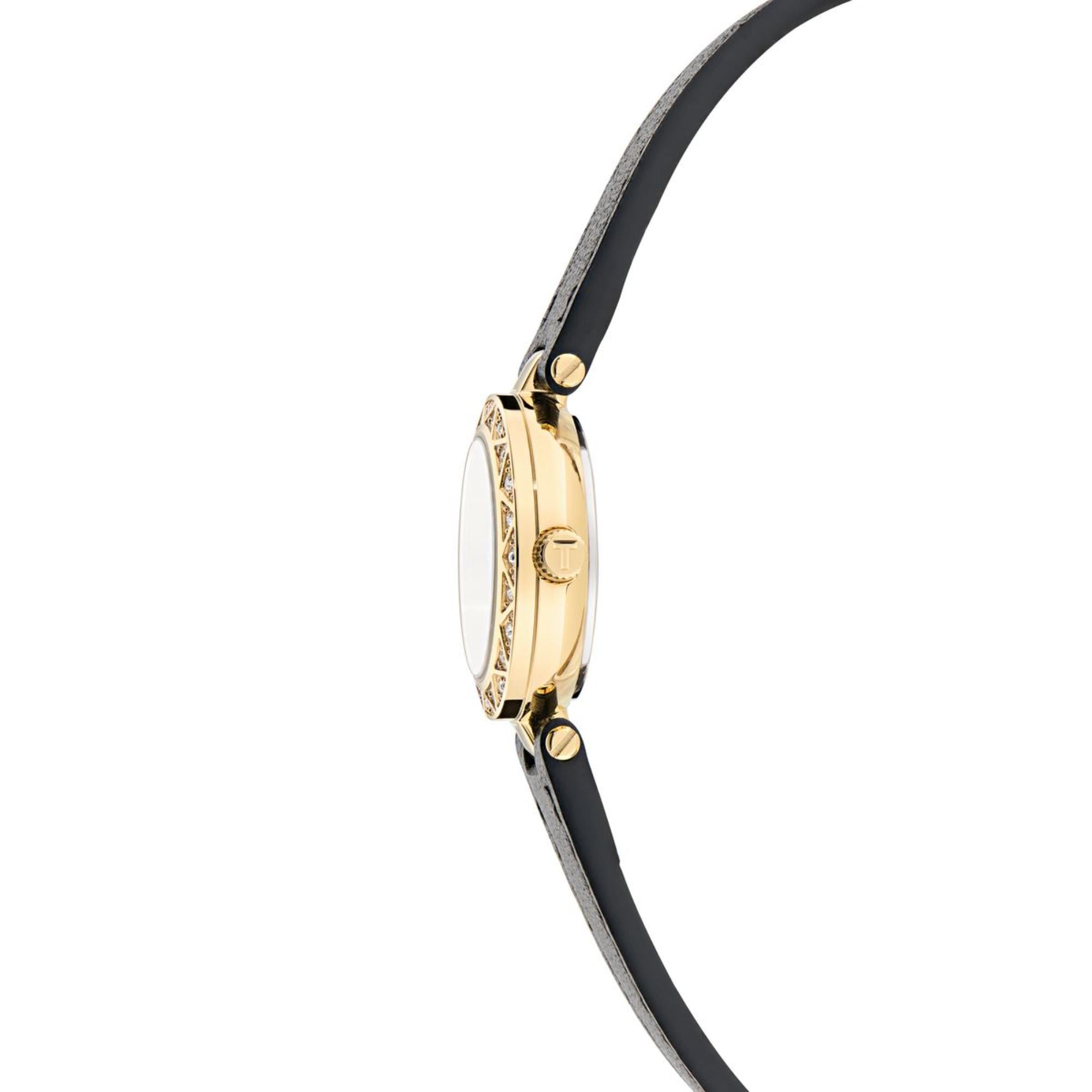 Ted Baker Jolyye Schwarzes Zifferblatt Schwarzes Lederarmband Damen Uhr BKPJLS502