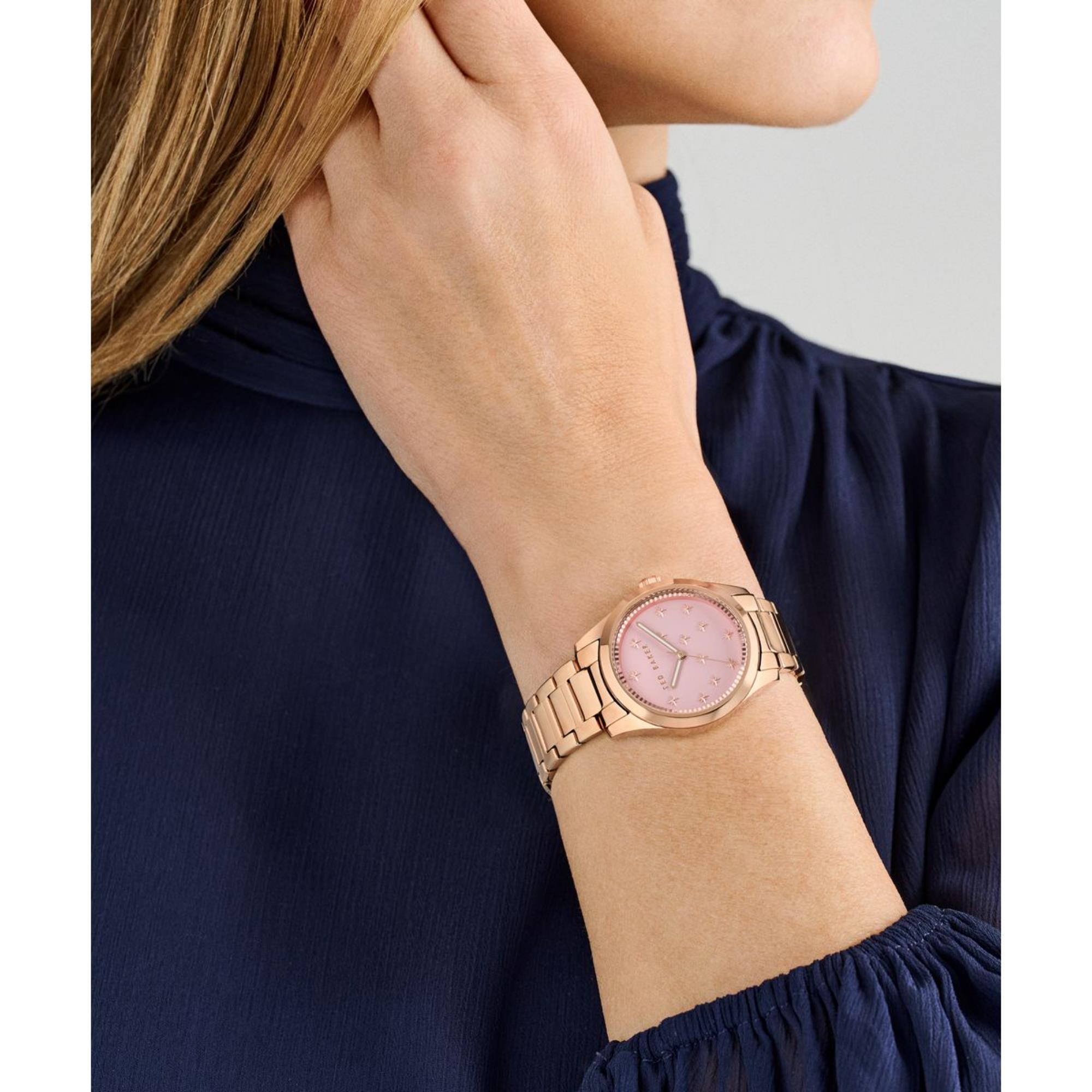 Ted Baker Coolly Pink Zifferblatt Edelstahlarmband Damen Uhr BKPCLF407