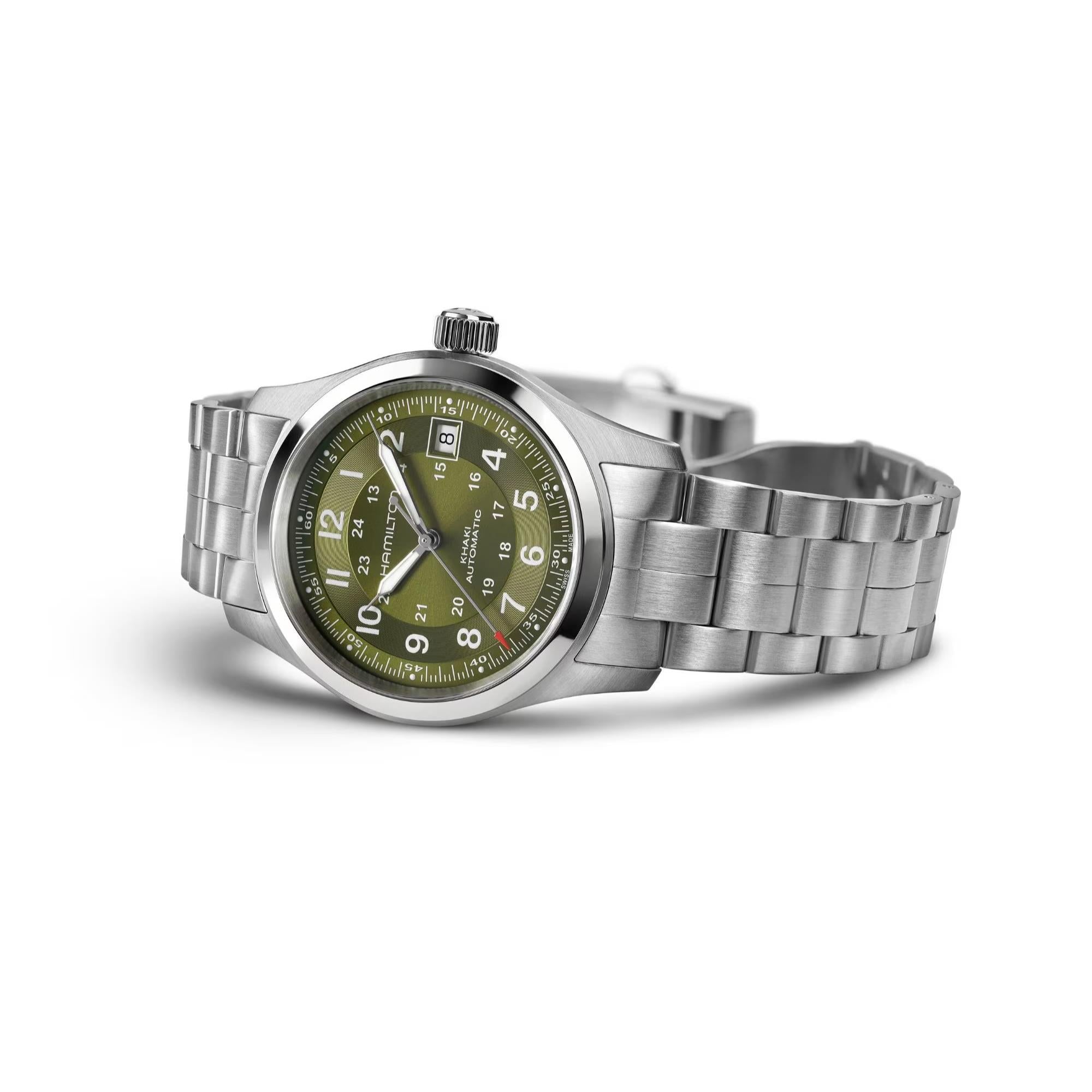 Hamilton Khaki Field 38mm Green Dial Steel Mens Automatic Watch H70455160