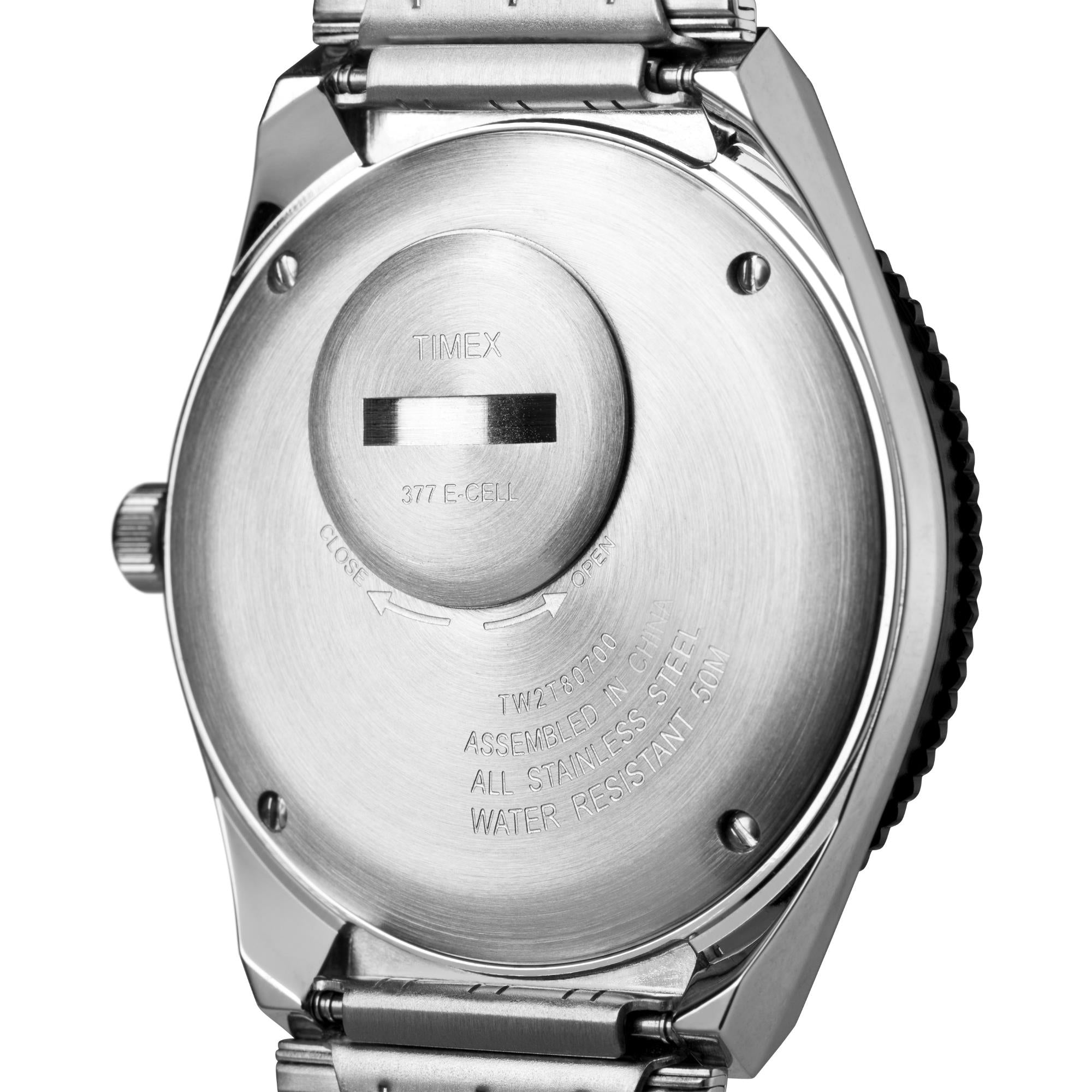 Timex Q 38mm White Dial Steel Mens Quartz Watch TW2U61200