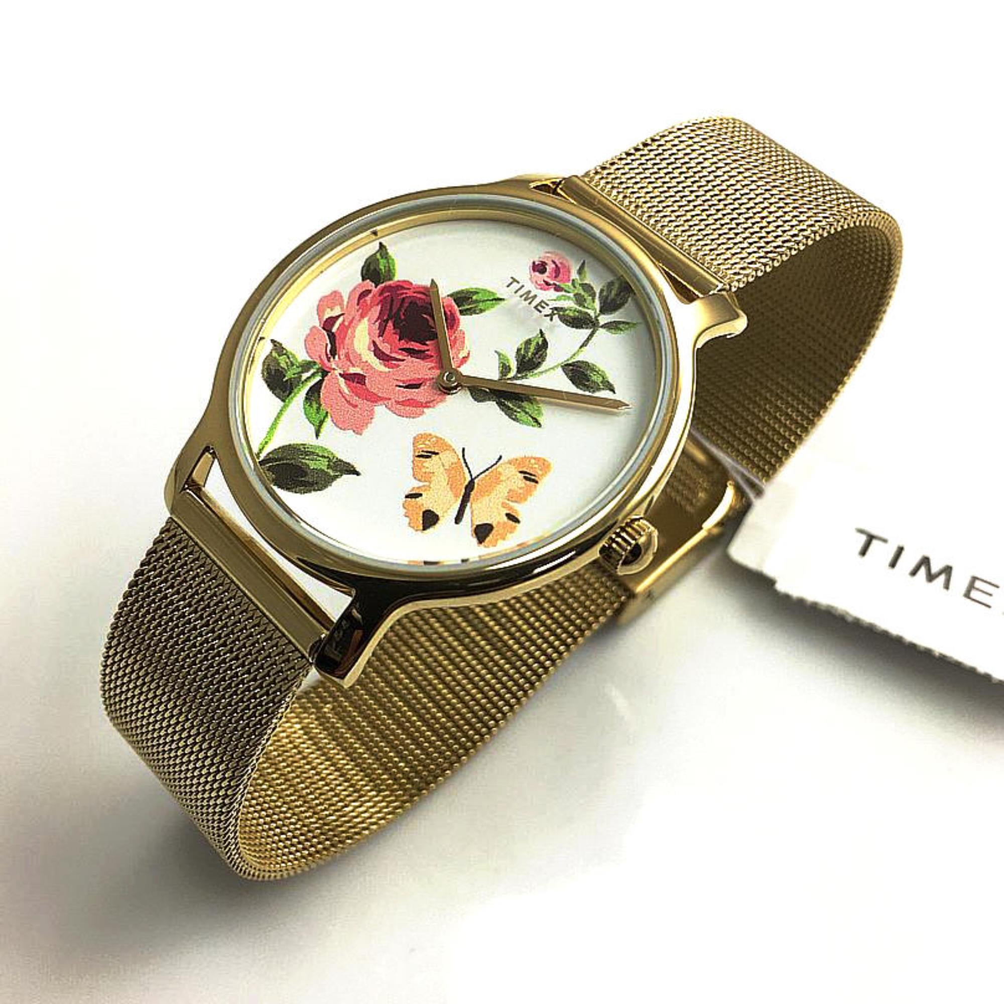 Timex Floral Multi-Coloured Dial Women's Watch TW2U19100