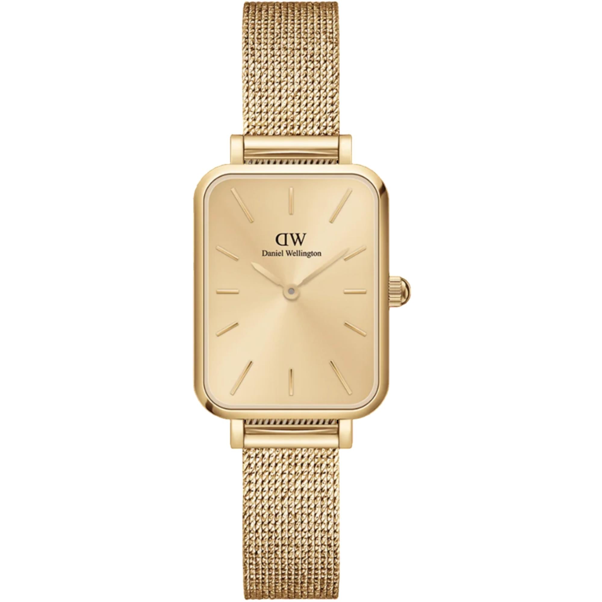 Daniel Wellington Quadro 20mm Gold Zifferblatt Stahl Damen Quarz Uhr DW00100485