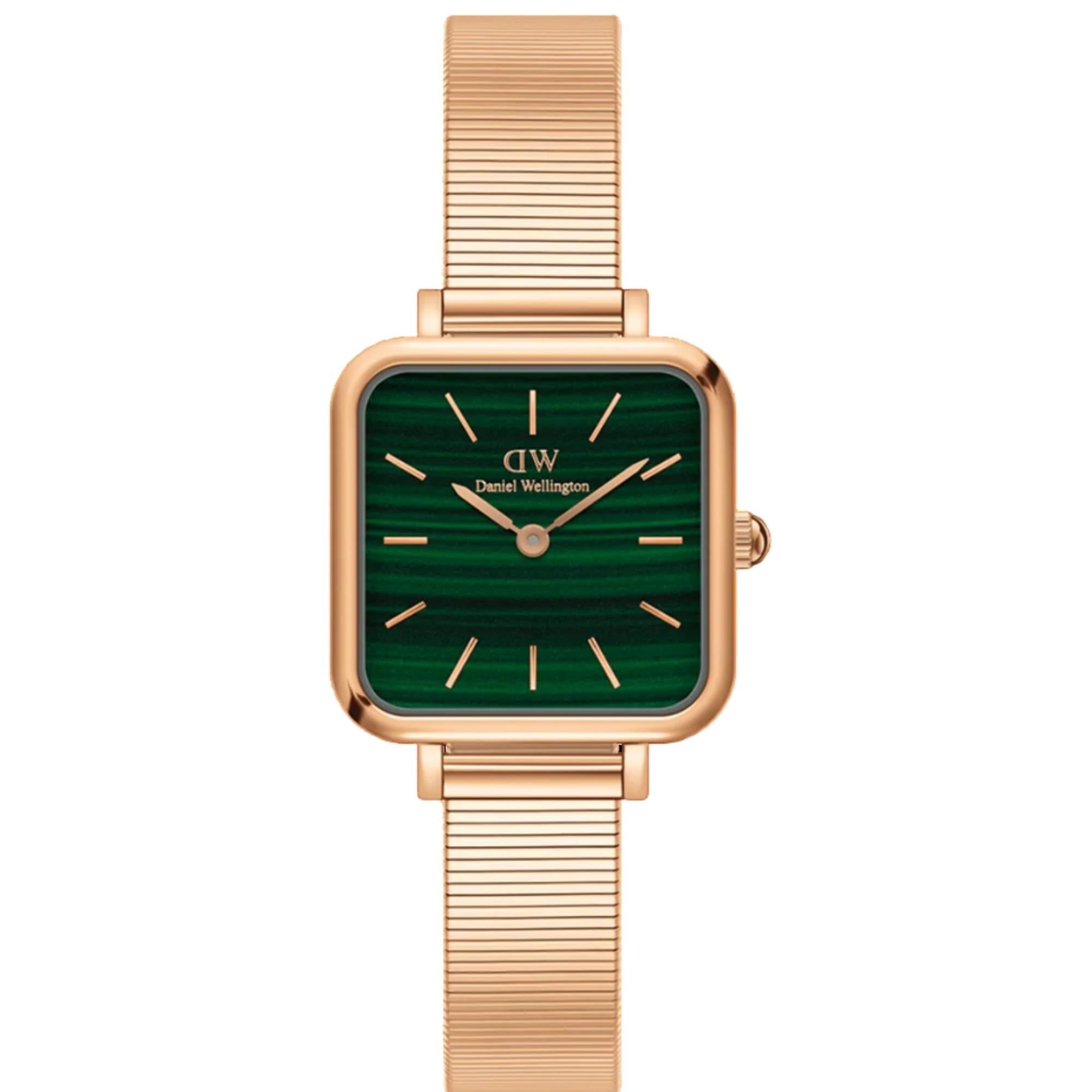 Daniel Wellington Quadro 22mm Green Dial Steel Ladies Quartz Watch DW00100520