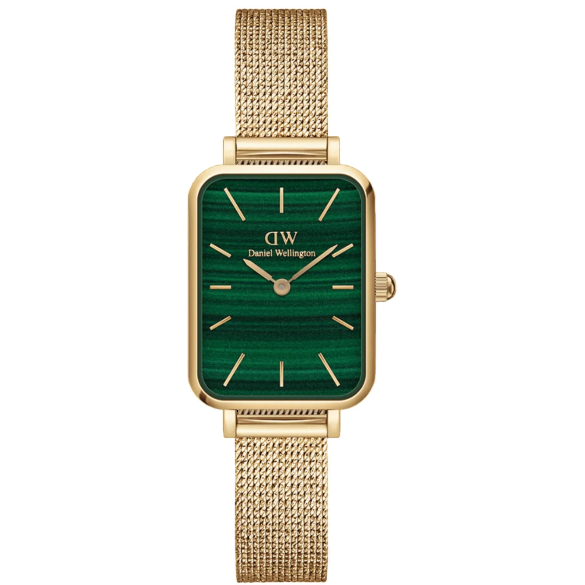 Daniel Wellington Quadro 20mm Green Dial Steel Ladies Quartz Watch DW00100561