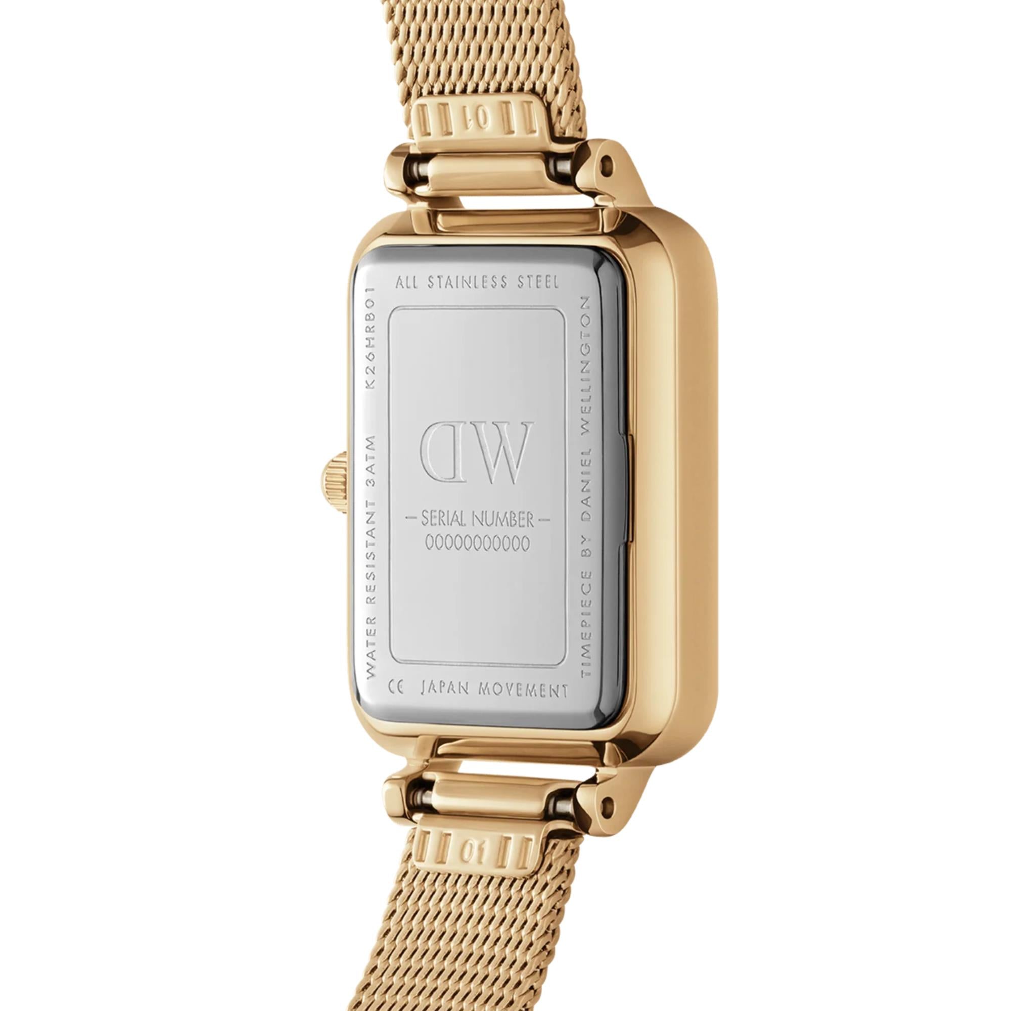 Daniel Wellington Quadro 20mm Green Dial Steel Ladies Quartz Watch DW00100561