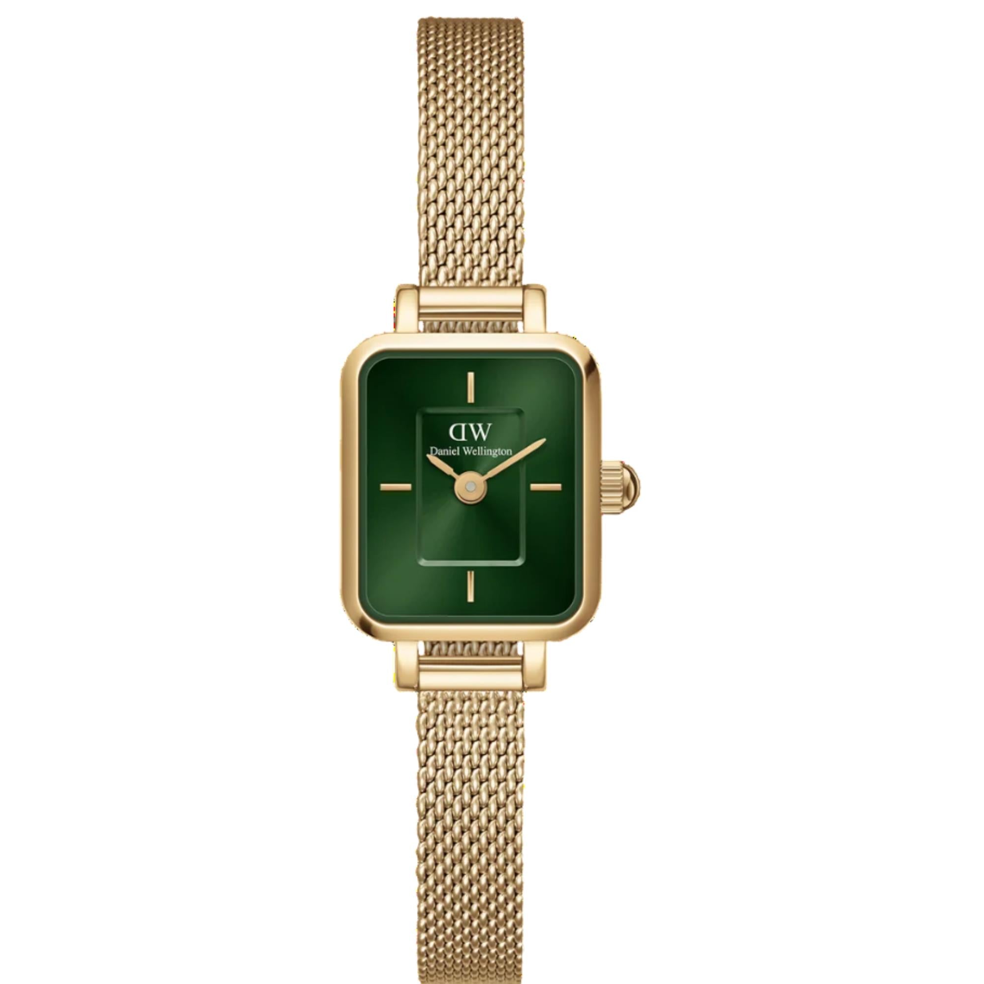 Daniel Wellington Quadro 15mm Green Dial Steel Ladies Quartz Watch DW00100653