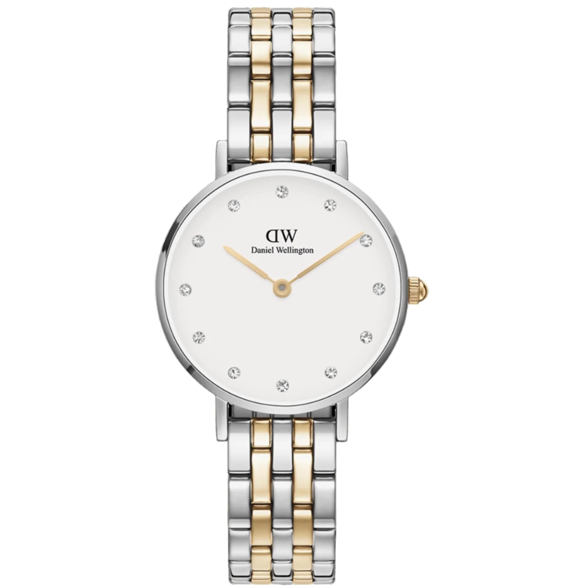 Daniel Wellington Petite 28mm Weißes Zifferblatt Stahl Damen Quarz Uhr DW00100616