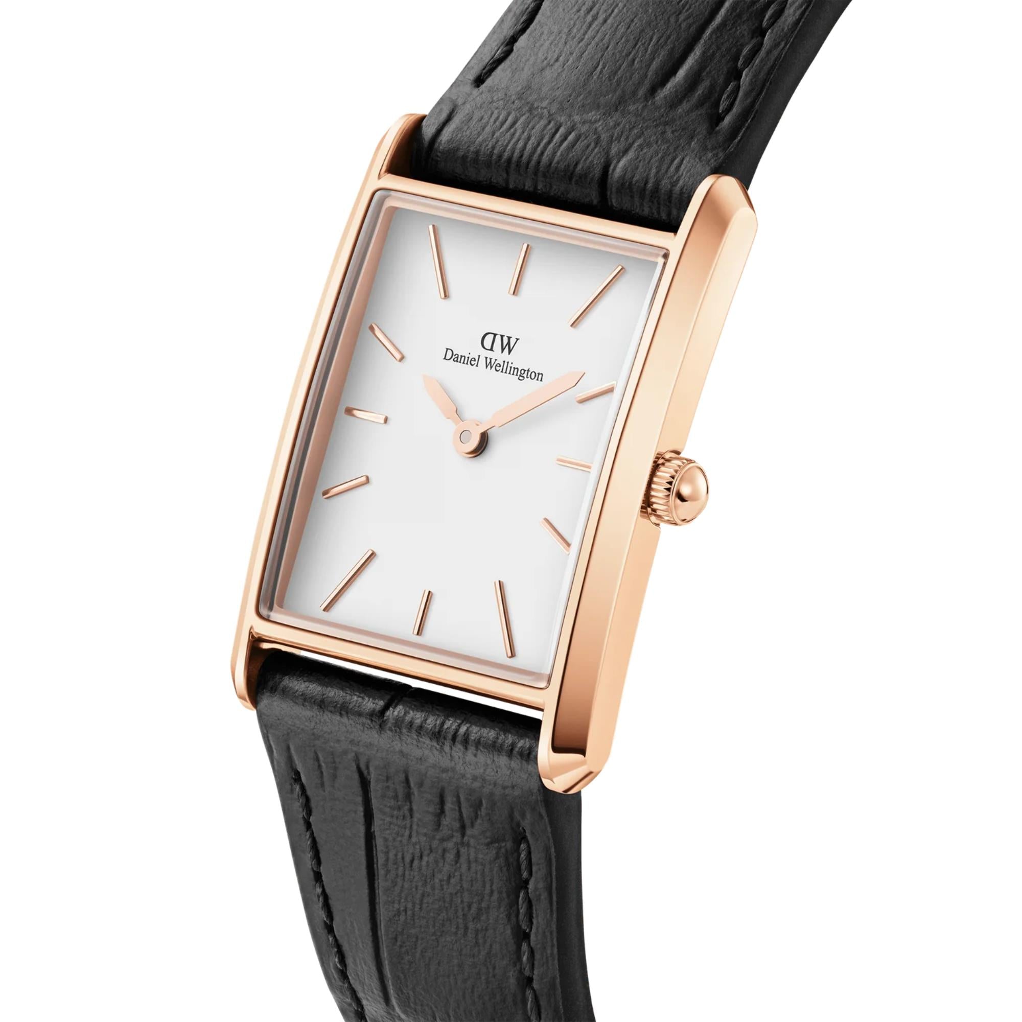 Daniel Wellington Bound 22mm Weißes Zifferblatt Leder Quarz Uhr DW00100693