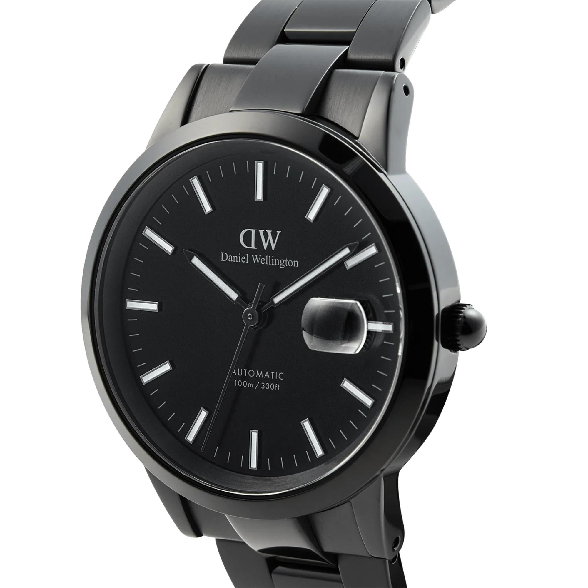 Daniel Wellington Iconic 40mm Black Dial Steel Mens Automatic Watch DW00100753
