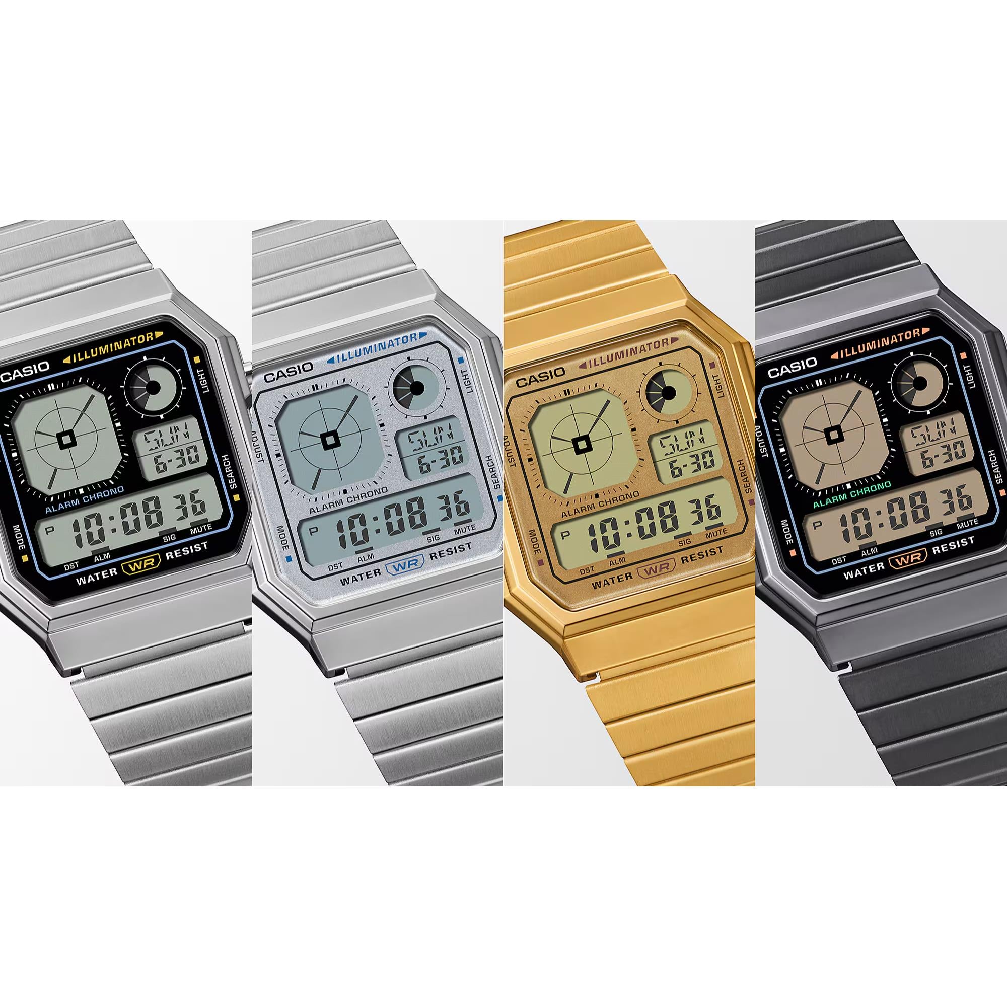 Casio Vintage Digital Goldfarbener Armband Uhr A130WEG-9AEF