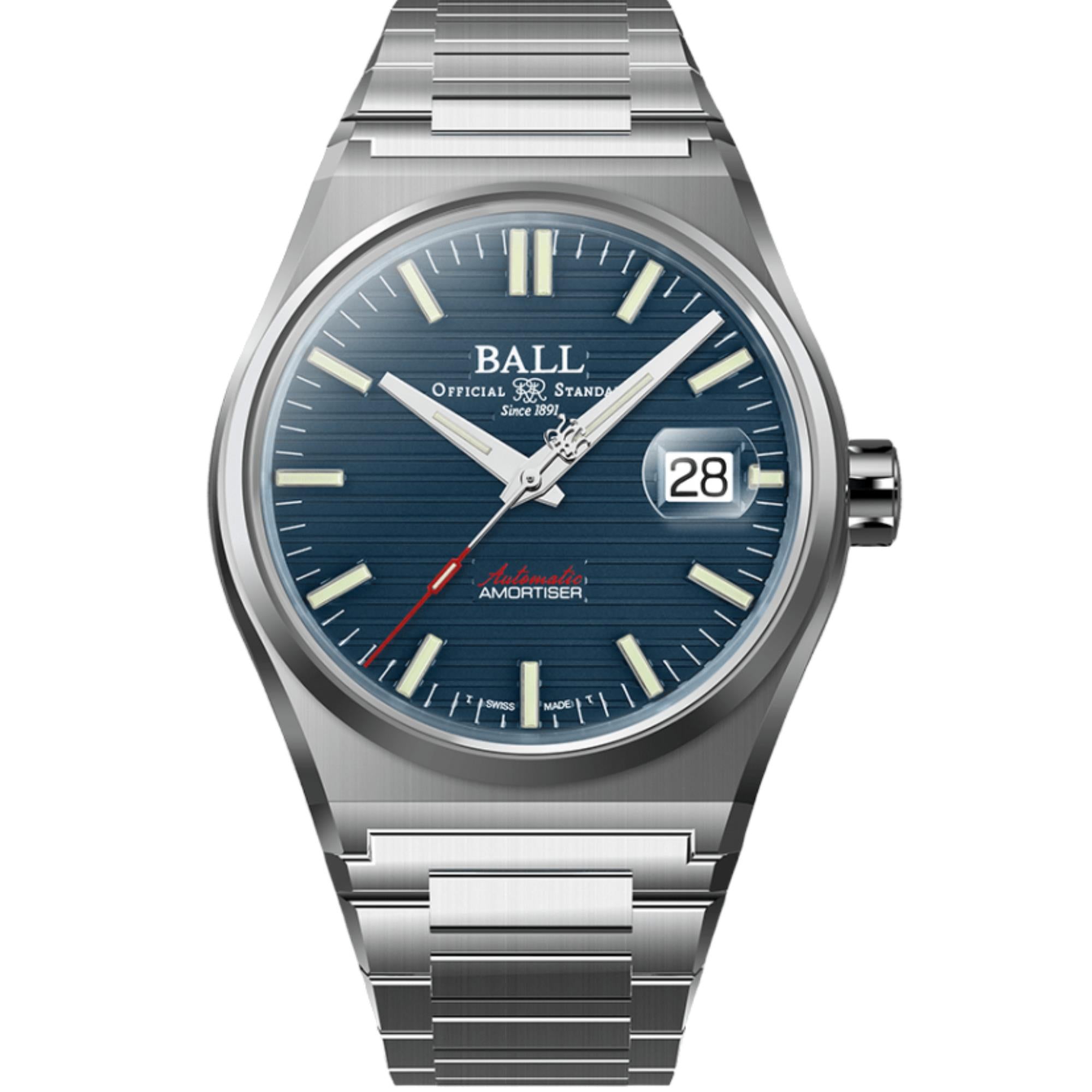 BALL Roadmaster Perseverer Blue Dial Steel Strap Men's Watch NM9050C-S1-BE